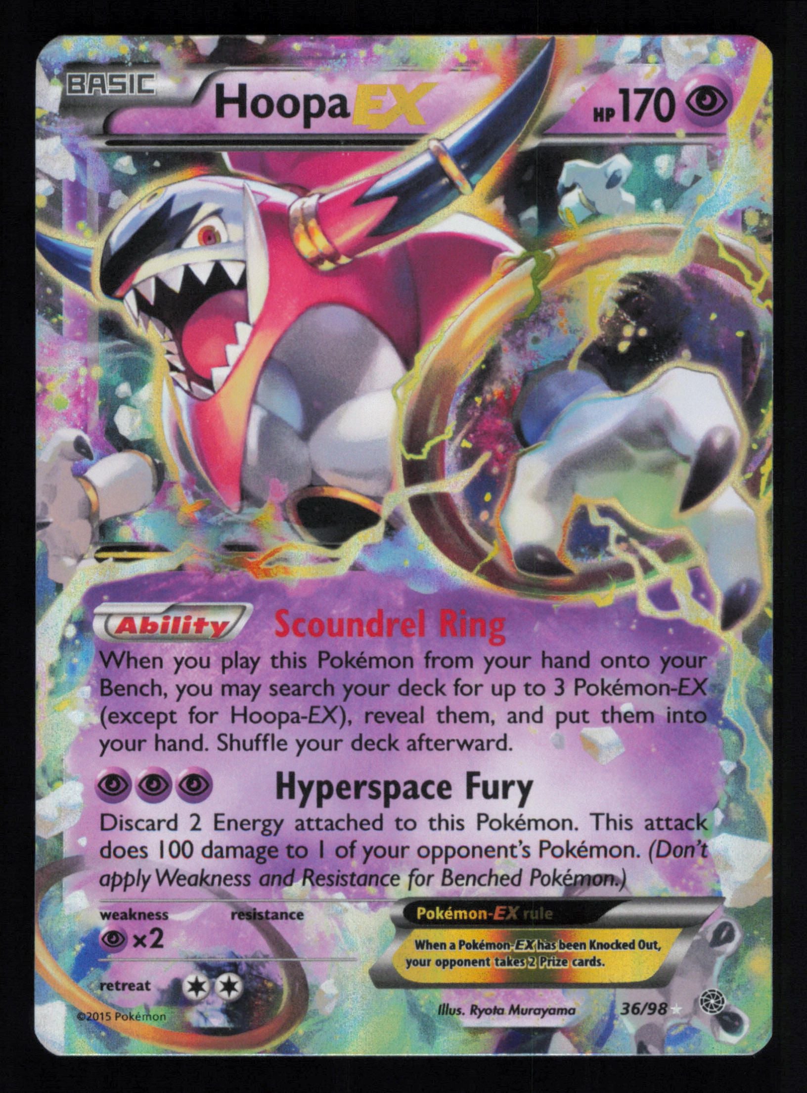 Hoopa EX 36/98 Holo Rare EX Ancient Origins Pokemon