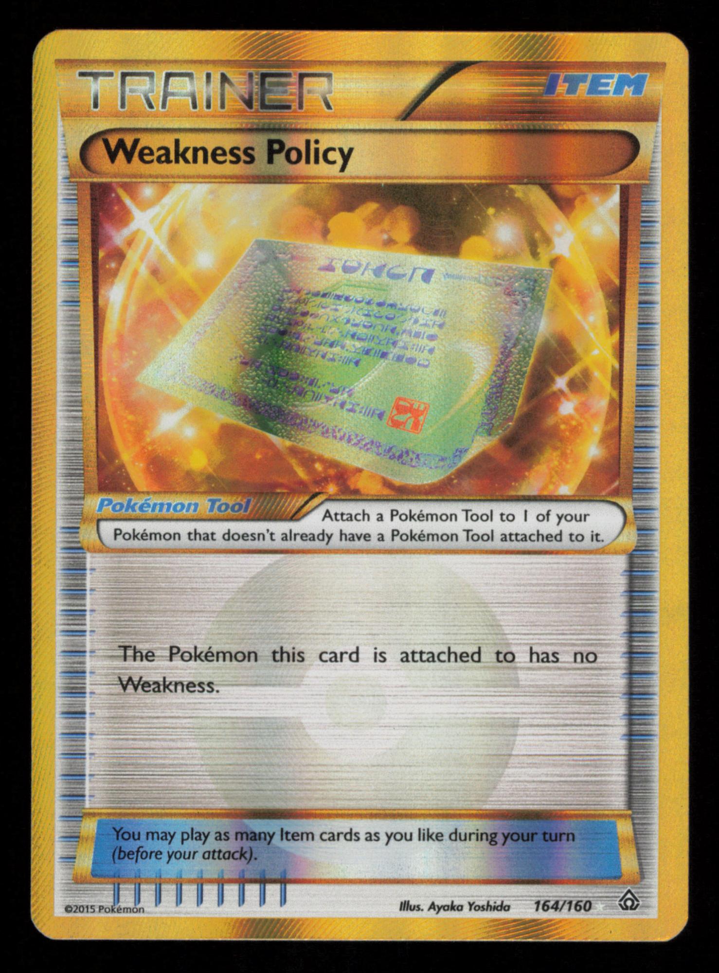 Weakness Policy 164/160 Secret Rare Primal Clash Pokemon