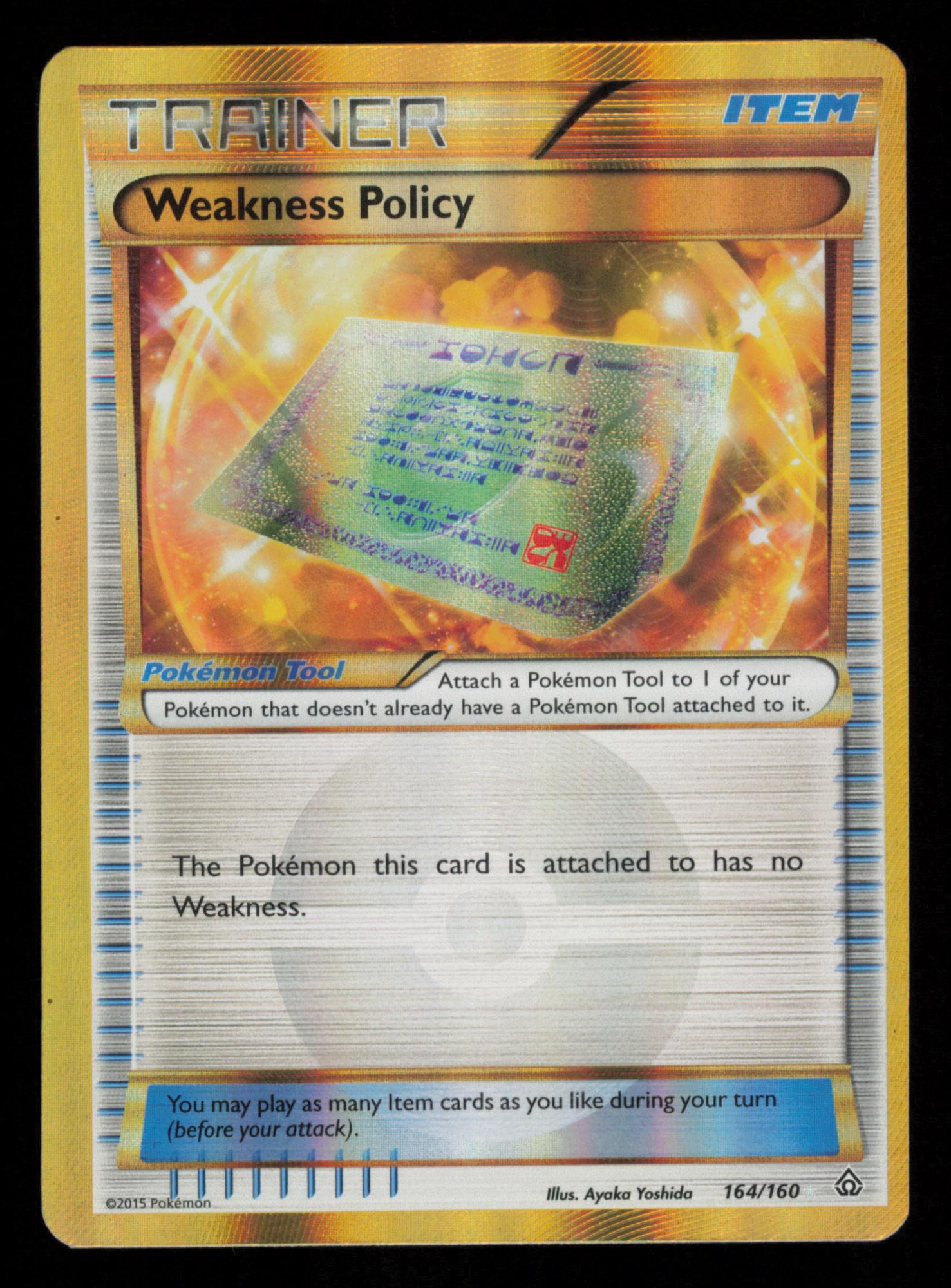 Weakness Policy 164/160 Secret Rare Primal Clash Pokemon