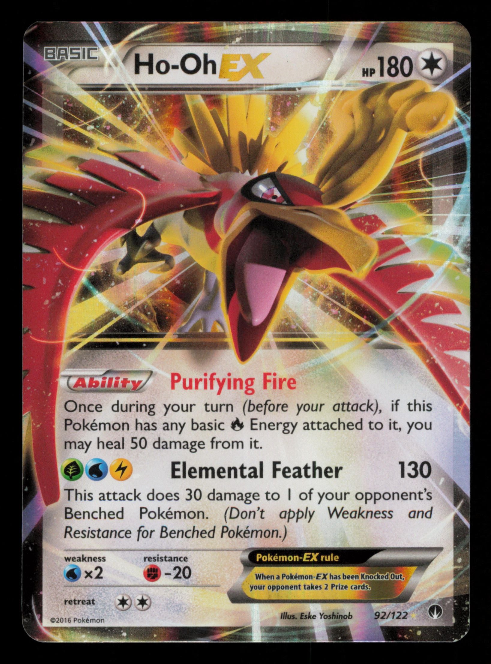 Ho-Oh EX 92/122 Holo Rare EX BREAKpoint Pokemon