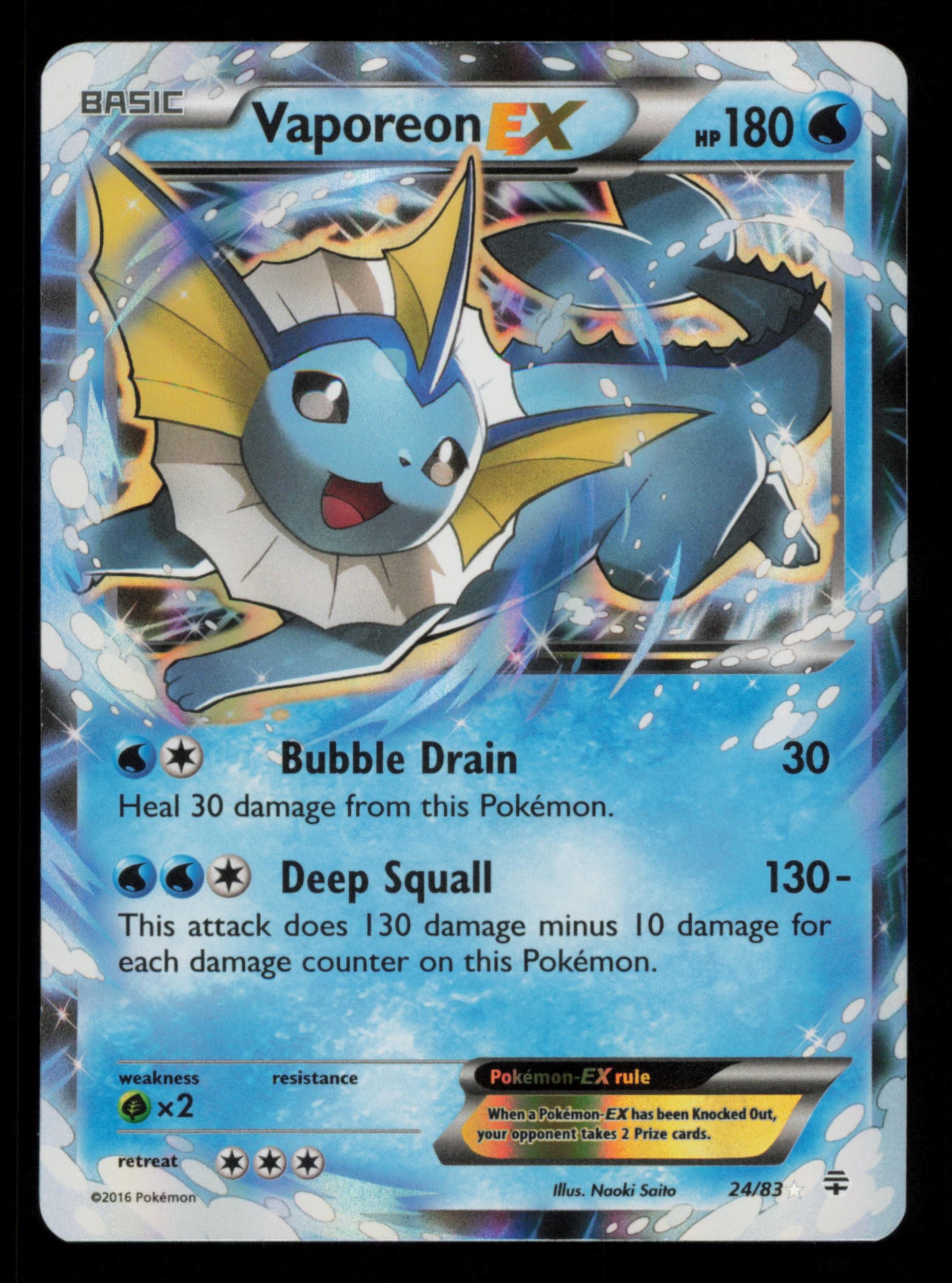 Vaporeon EX 24/83 Holo Rare EX Generations Pokemon