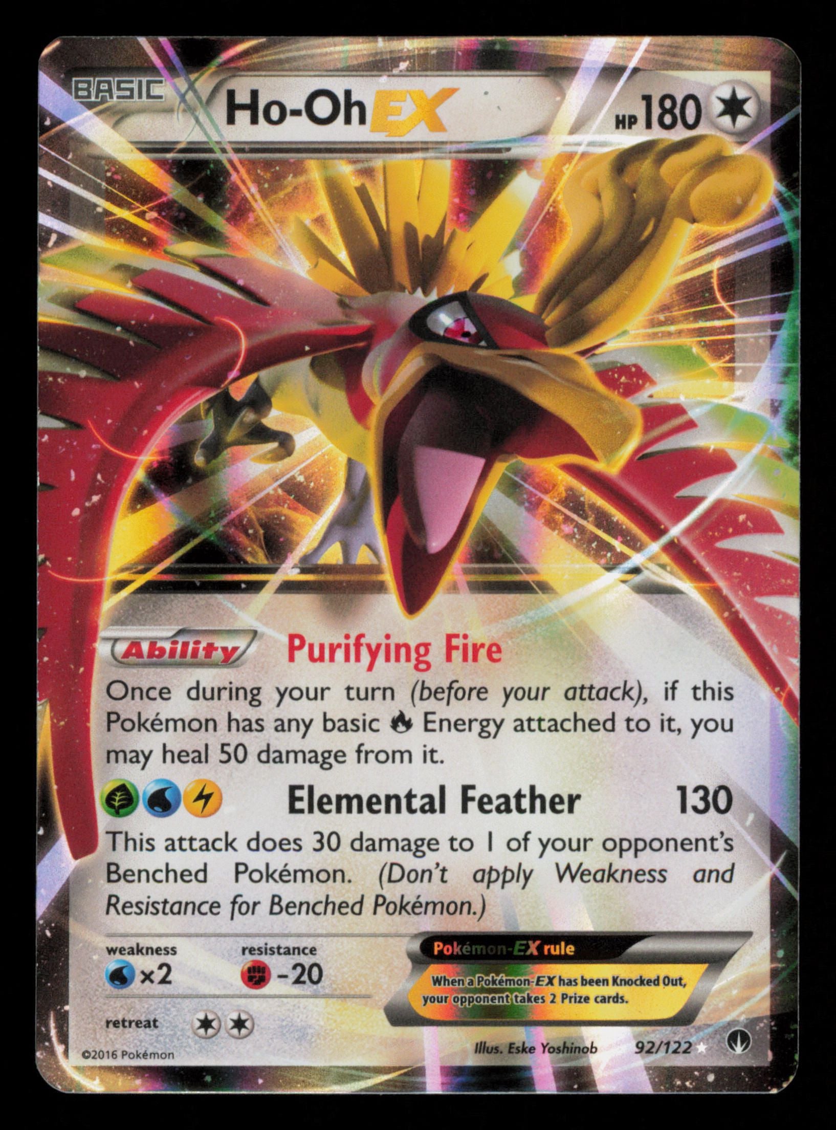 Ho-Oh EX 92/122 Holo Rare EX BREAKpoint Pokemon