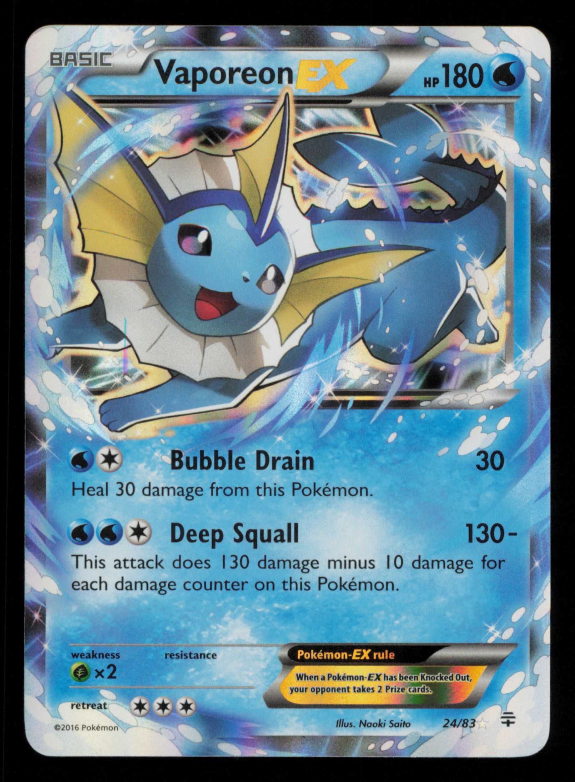 Vaporeon EX 24/83 Holo Rare EX Generations Pokemon