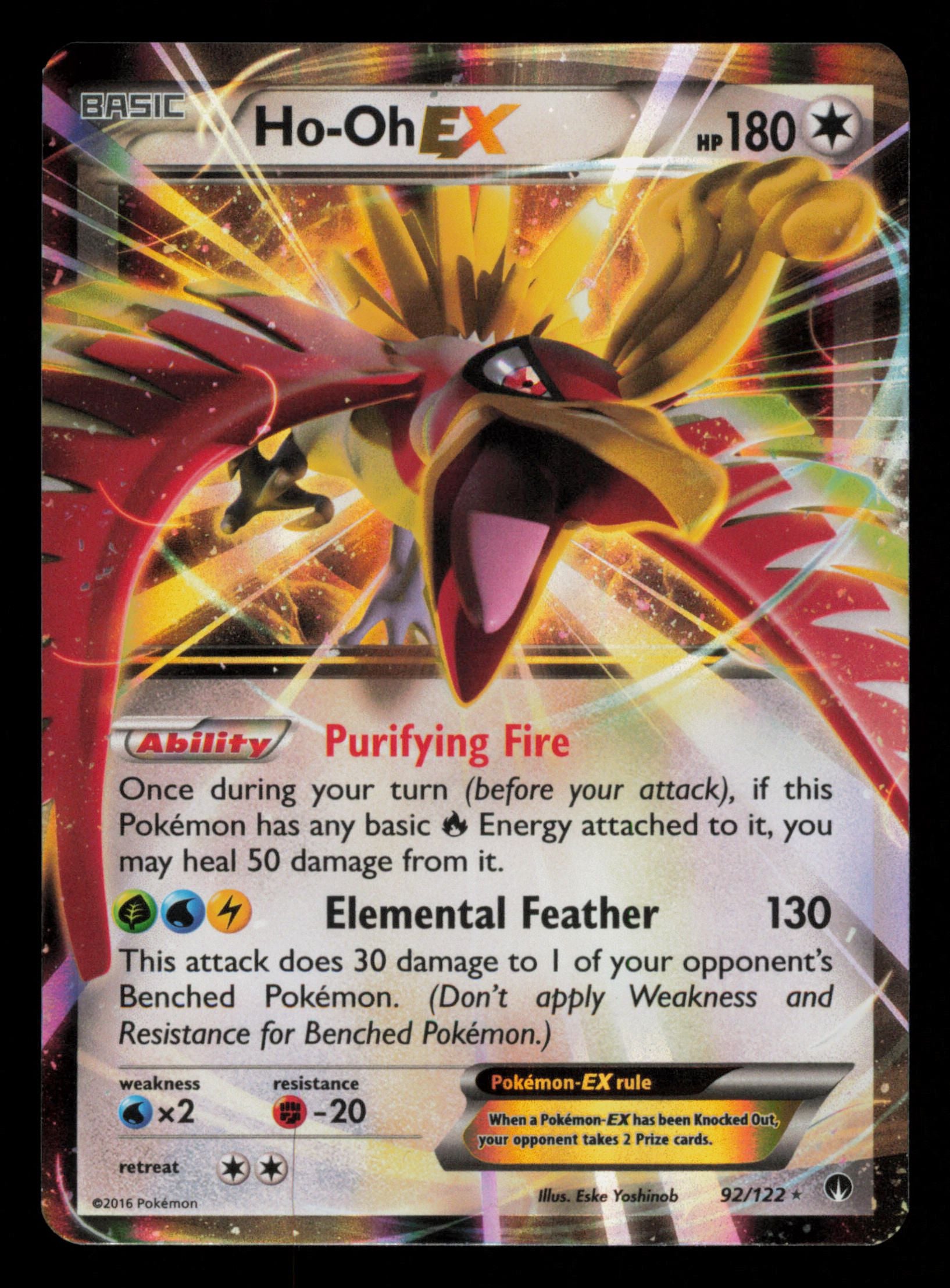 Ho-Oh EX 92/122 Holo Rare EX BREAKpoint Pokemon