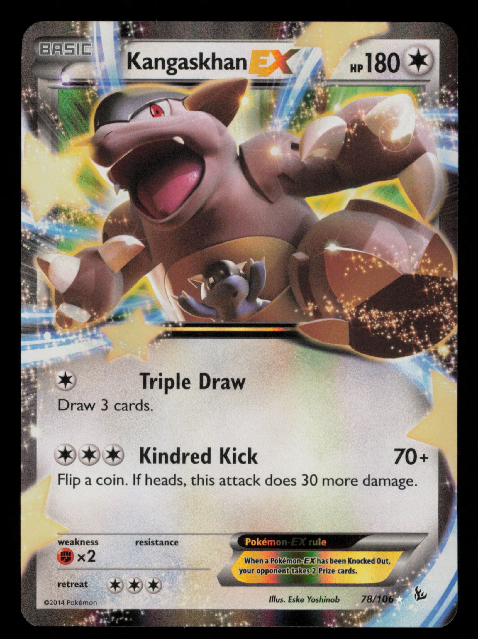 Kangaskhan EX 78/106 Holo Rare EX Flashfire Pokemon