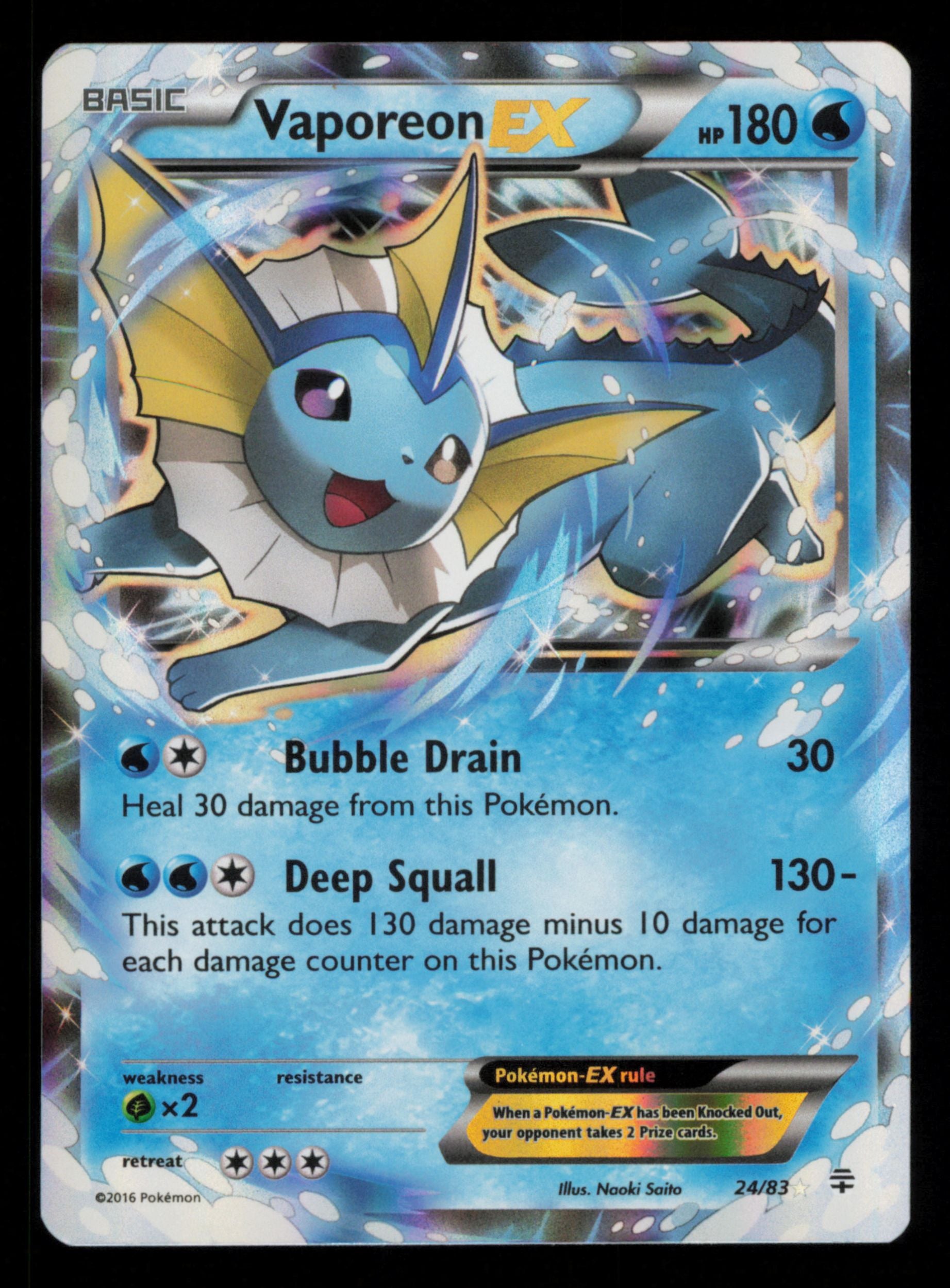 Vaporeon EX 24/83 Holo Rare EX Generations Pokemon