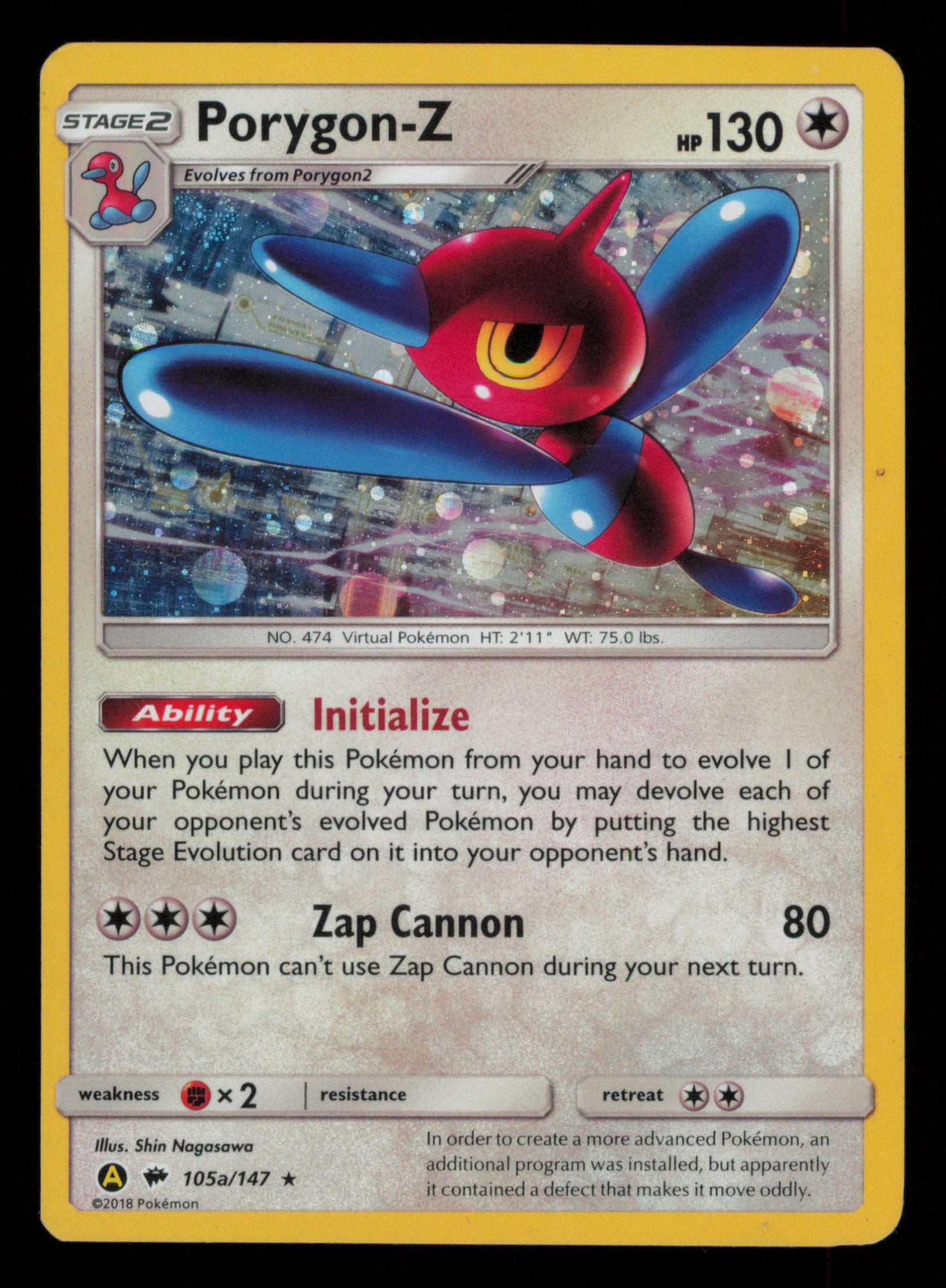 Porygon-Z 105a/147 Holo Rare Burning Shadows Pokemon