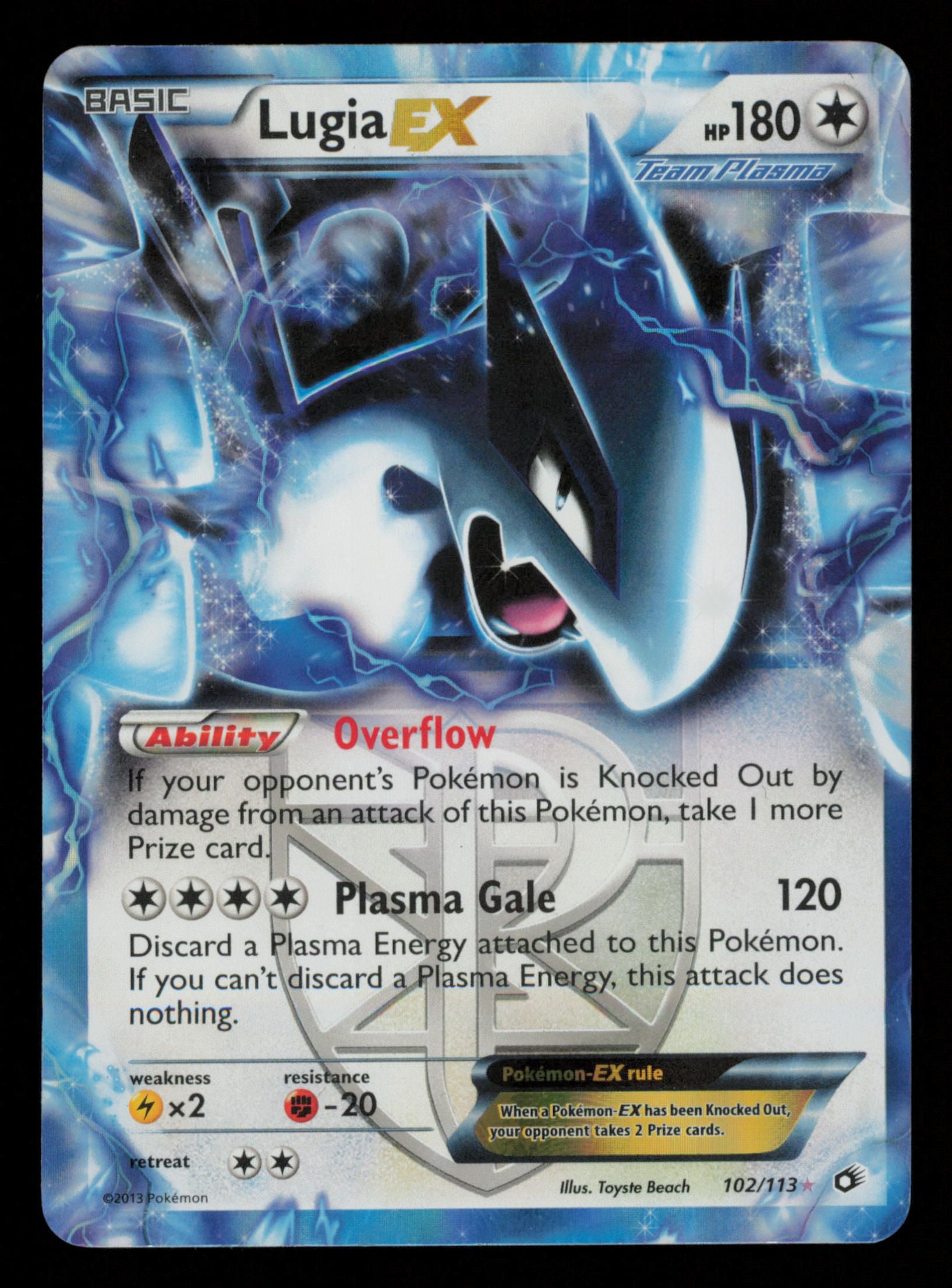 Lugia EX 102/113 Holo Rare EX Legendary Treasures Pokemon