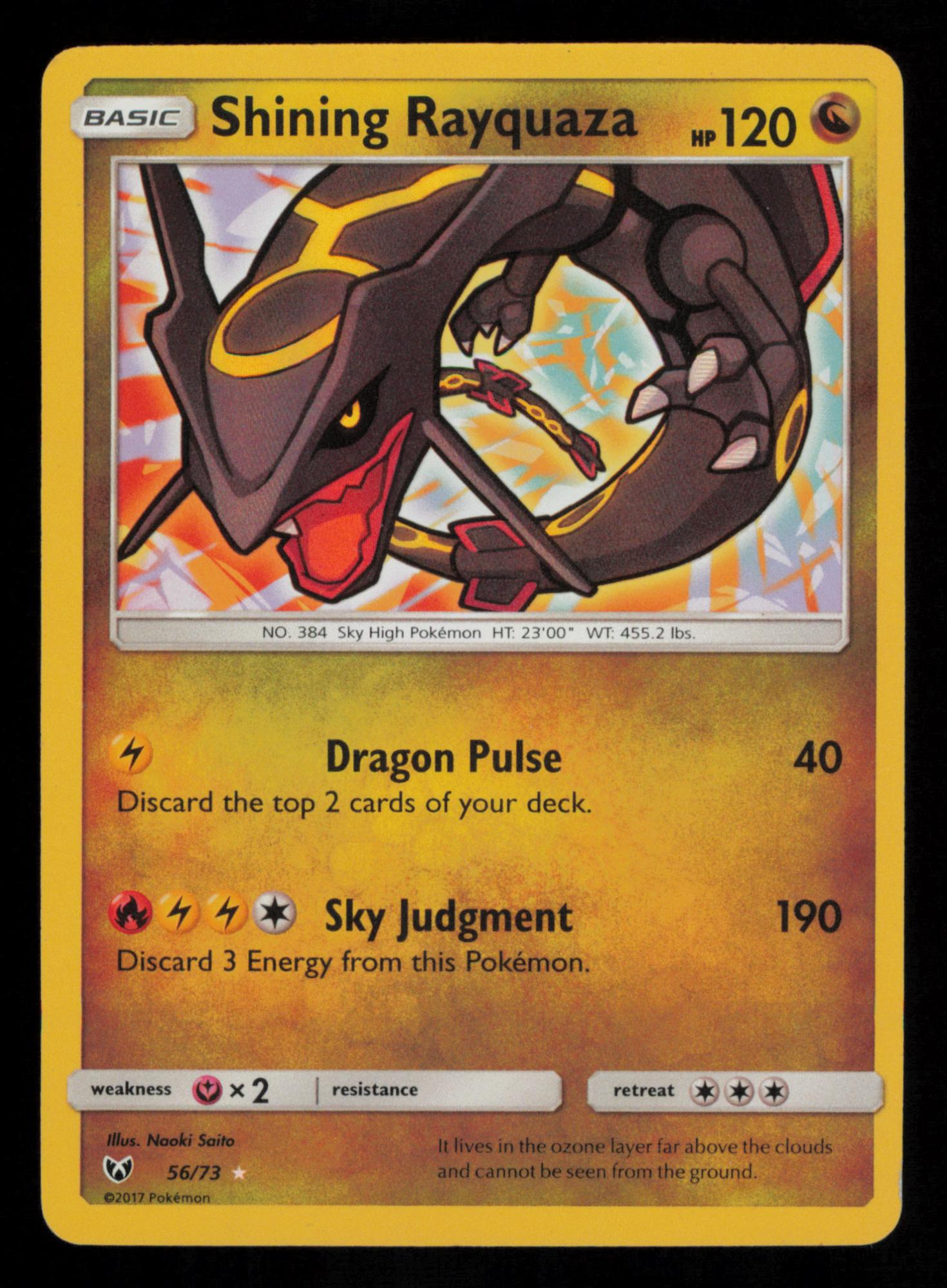 Shining Rayquaza 56/73 Rare Shining Shining Legends Pokemon