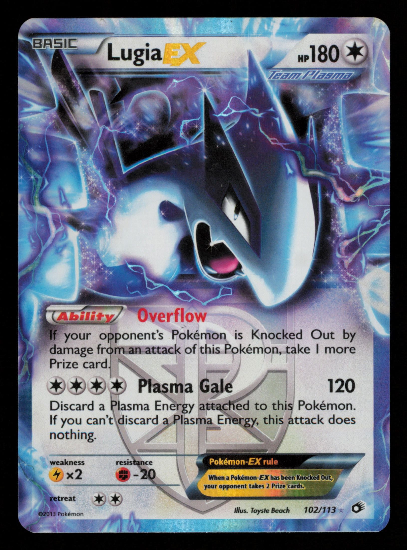 Lugia EX 102/113 Holo Rare EX Legendary Treasures Pokemon