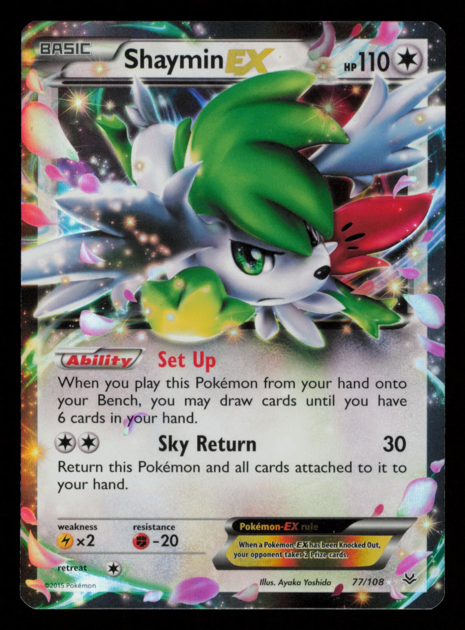 Shaymin EX 77/108 Holo Rare EX Roaring Skies Pokemon