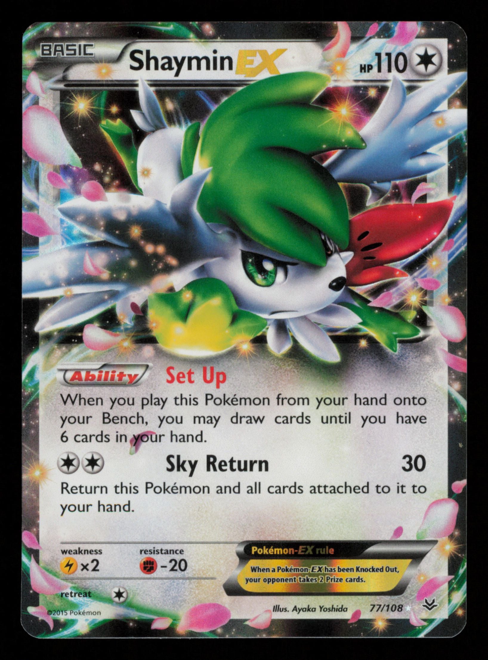 Shaymin EX 77/108 Holo Rare EX Roaring Skies Pokemon