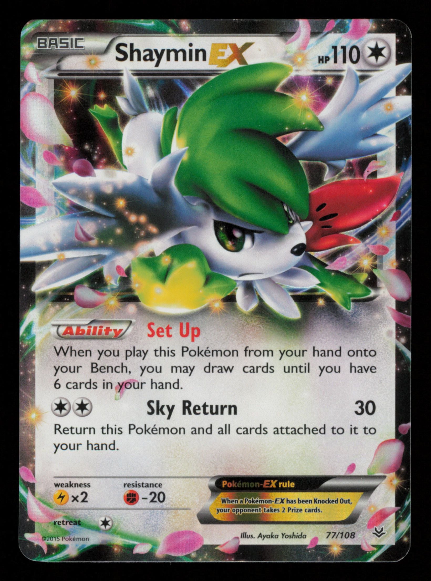 Shaymin EX 77/108 Holo Rare EX Roaring Skies Pokemon