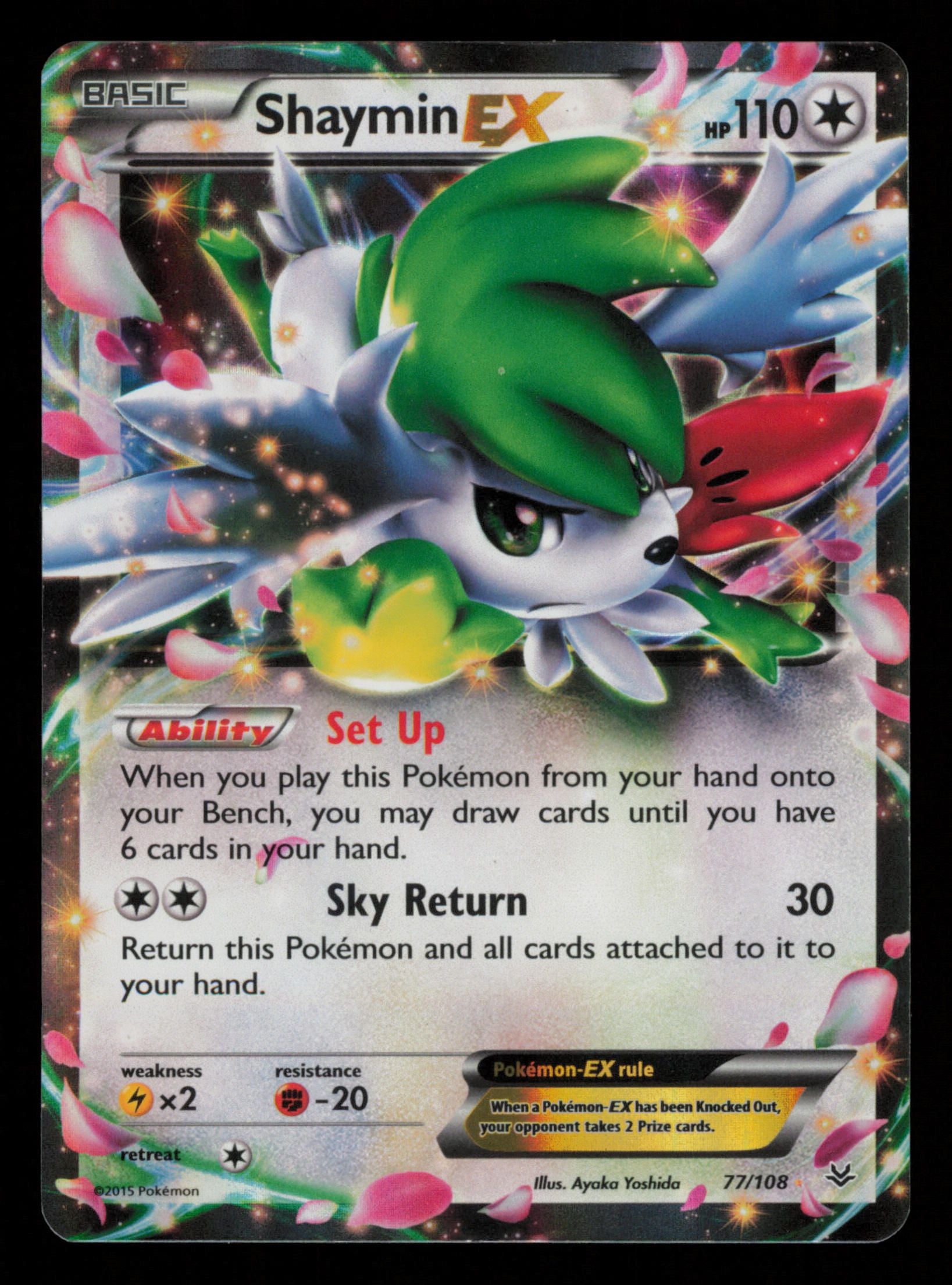 Shaymin EX 77/108 Holo Rare EX Roaring Skies Pokemon