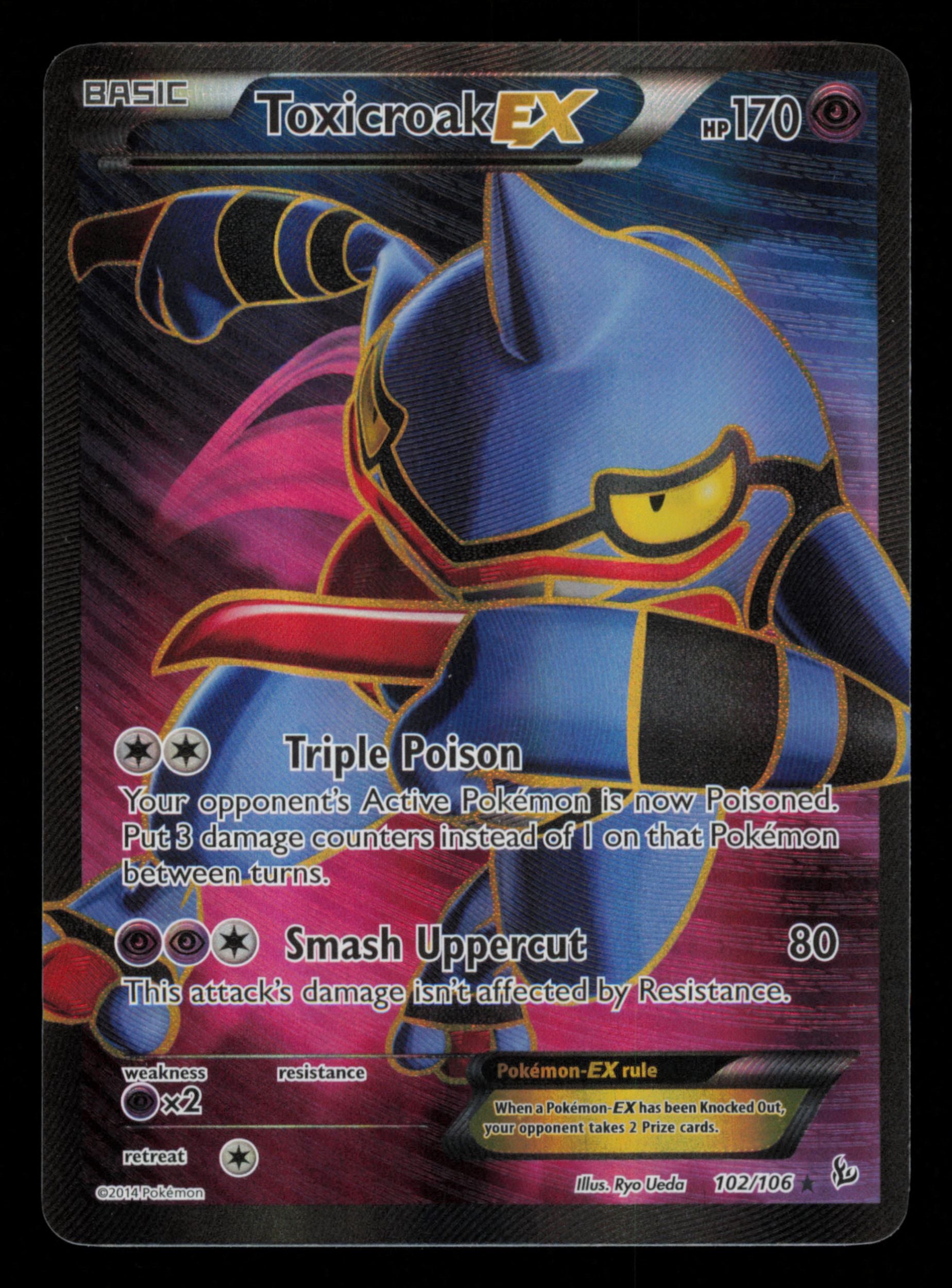 Toxicroak EX 102/106 Rare Ultra Flashfire Pokemon