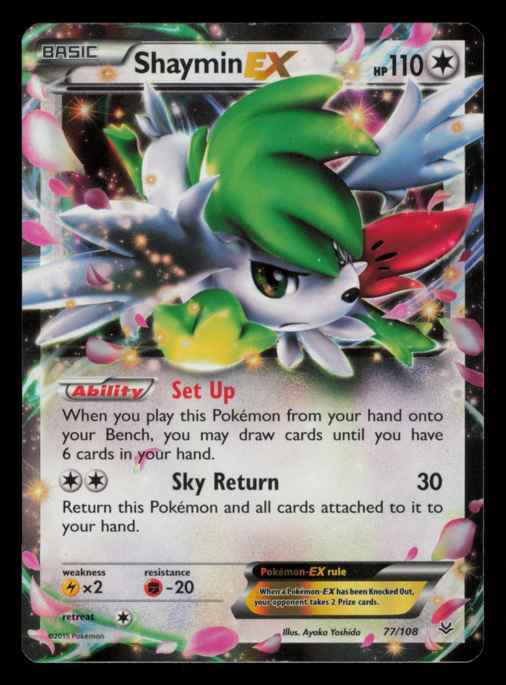 Shaymin EX 77/108 Holo Rare EX Roaring Skies Pokemon