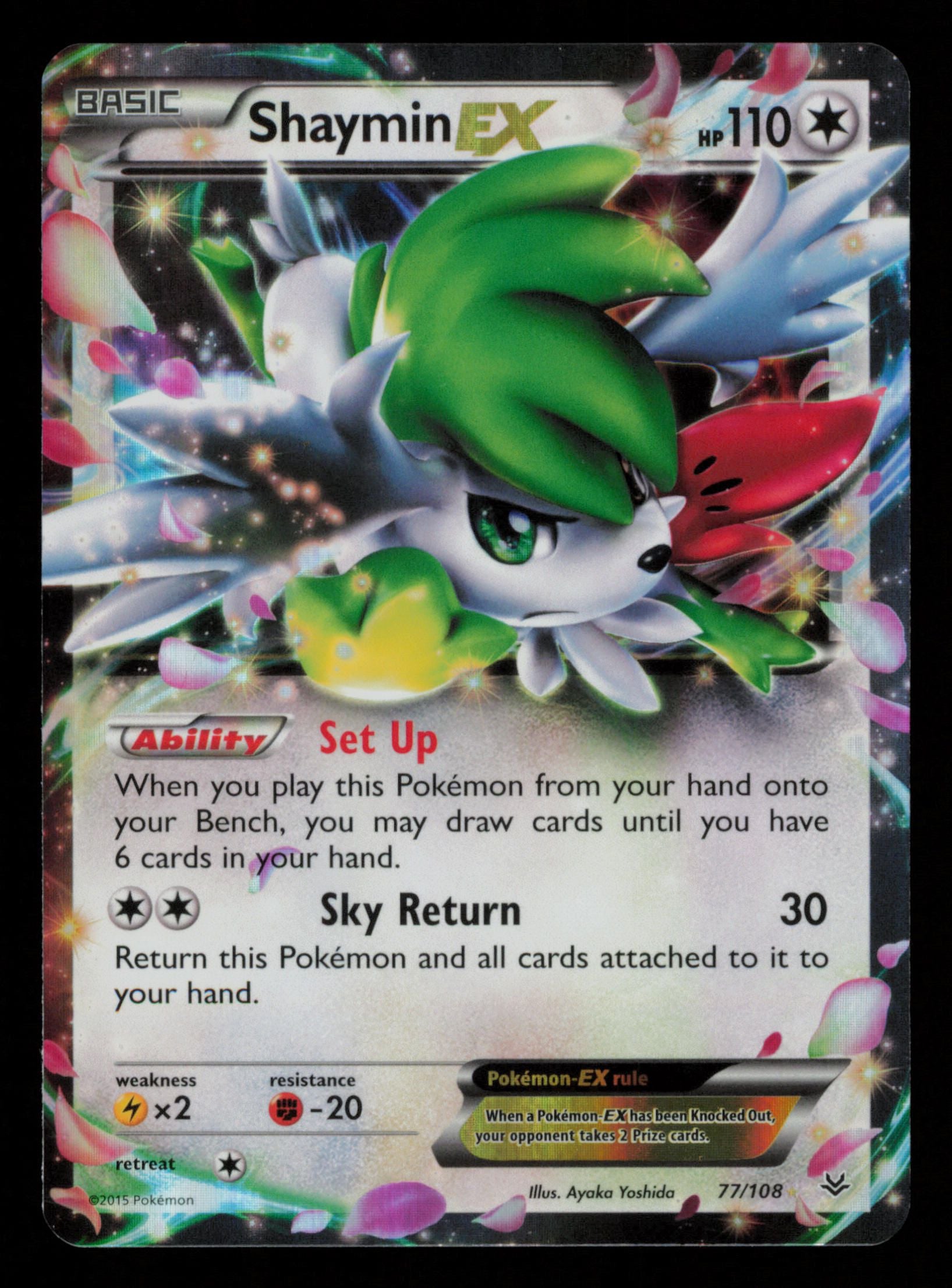 Shaymin EX 77/108 Holo Rare EX Roaring Skies Pokemon