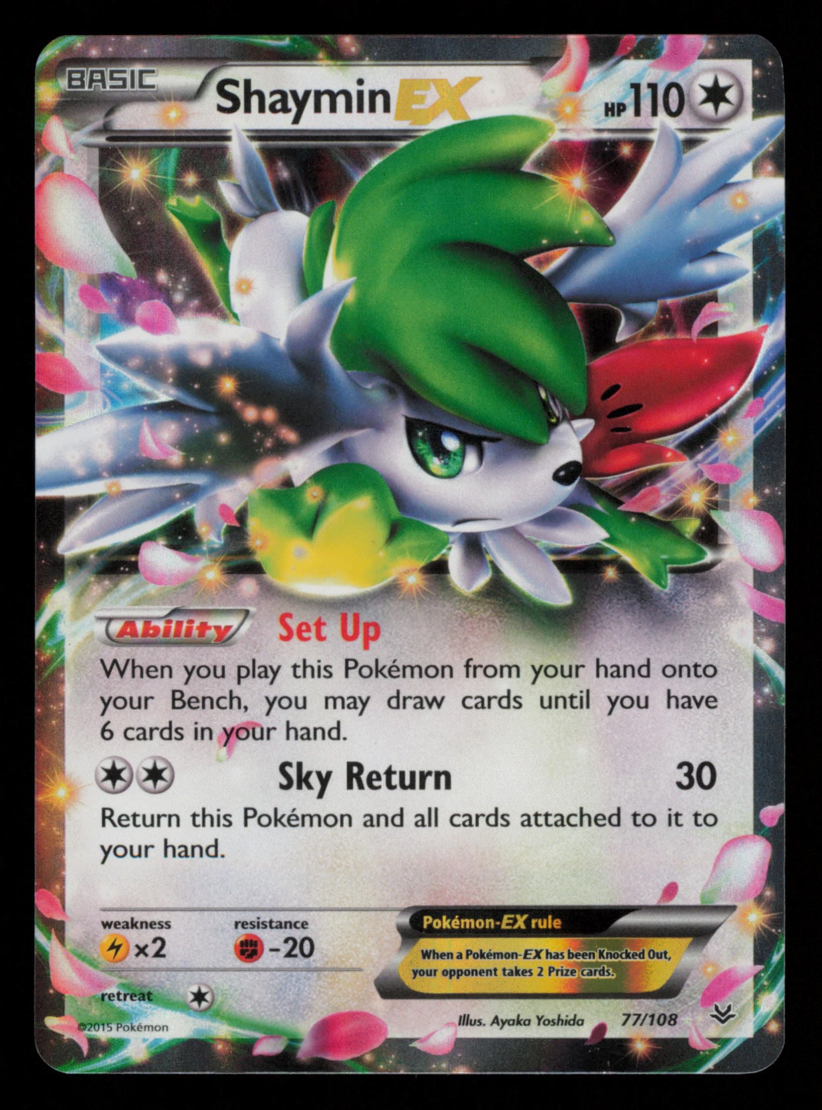 Shaymin EX 77/108 Holo Rare EX Roaring Skies Pokemon