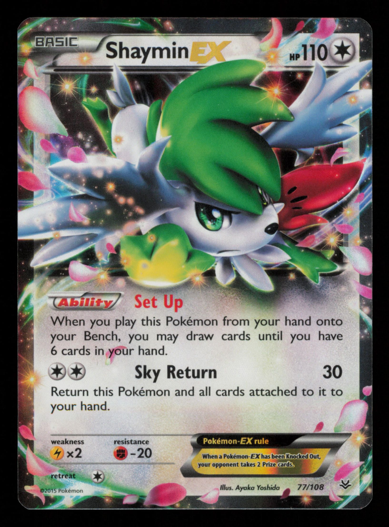 Shaymin EX 77/108 Holo Rare EX Roaring Skies Pokemon