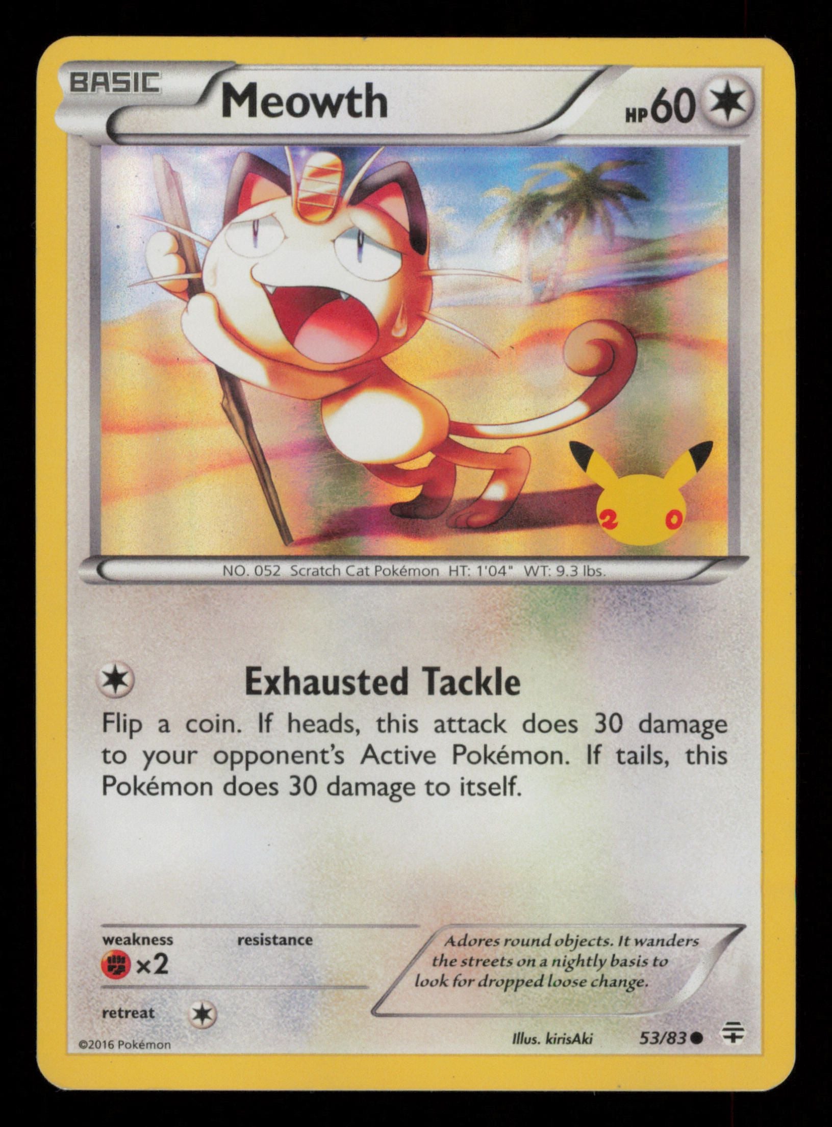 Meowth 53/83 20th Anniversary StampGenerations Pokemon