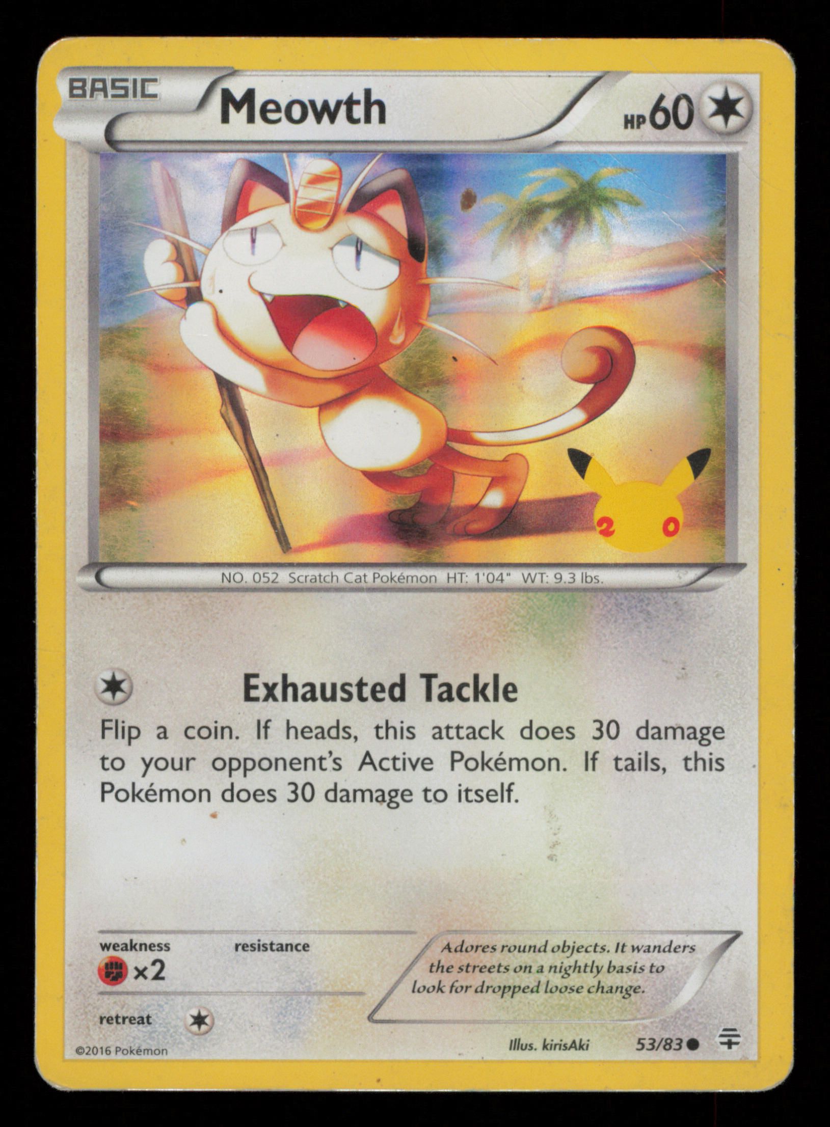 Meowth 53/83 20th Anniversary StampGenerations Pokemon