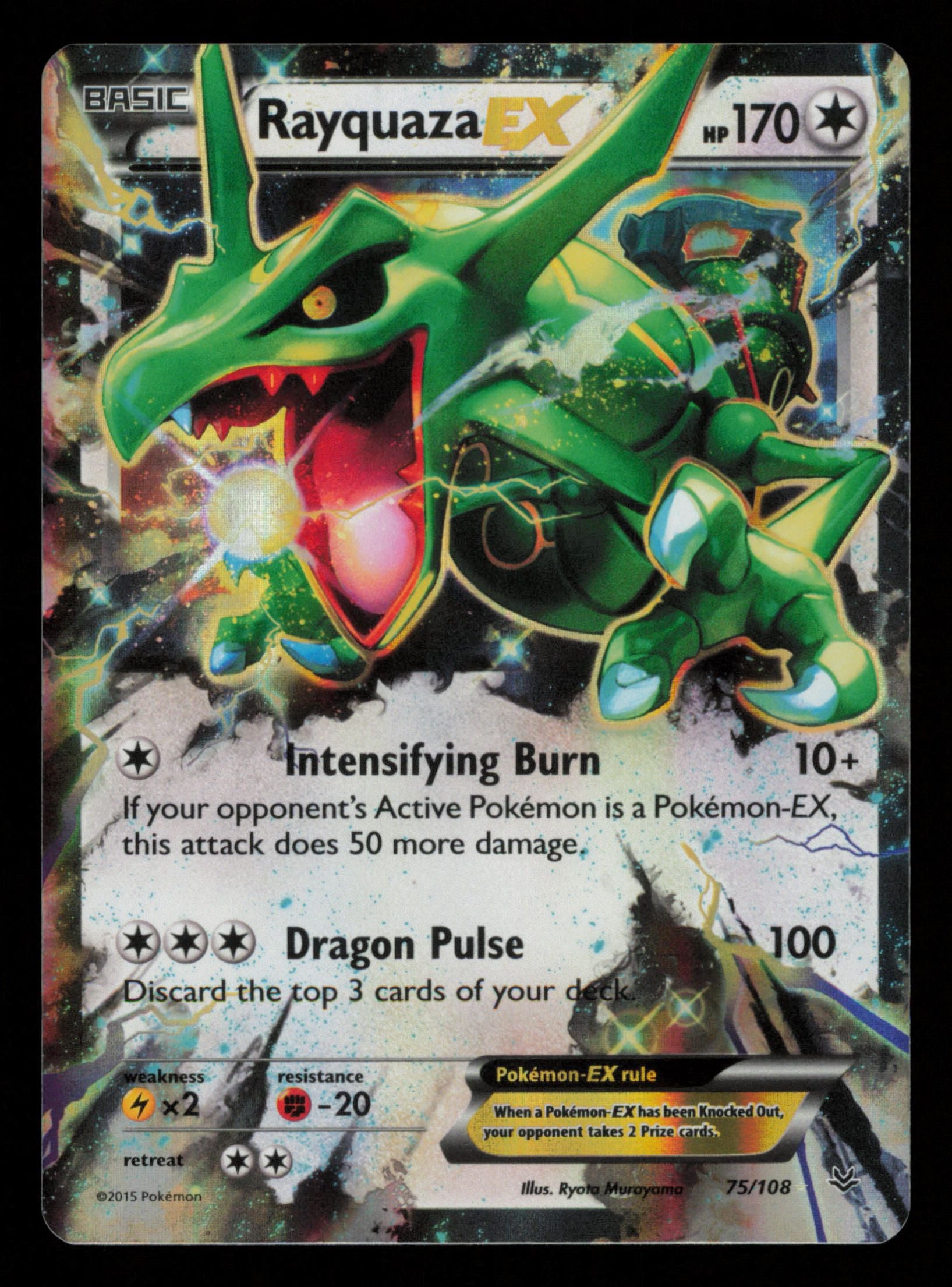 Rayquaza EX 75/108 Holo Rare EX Roaring Skies Pokemon