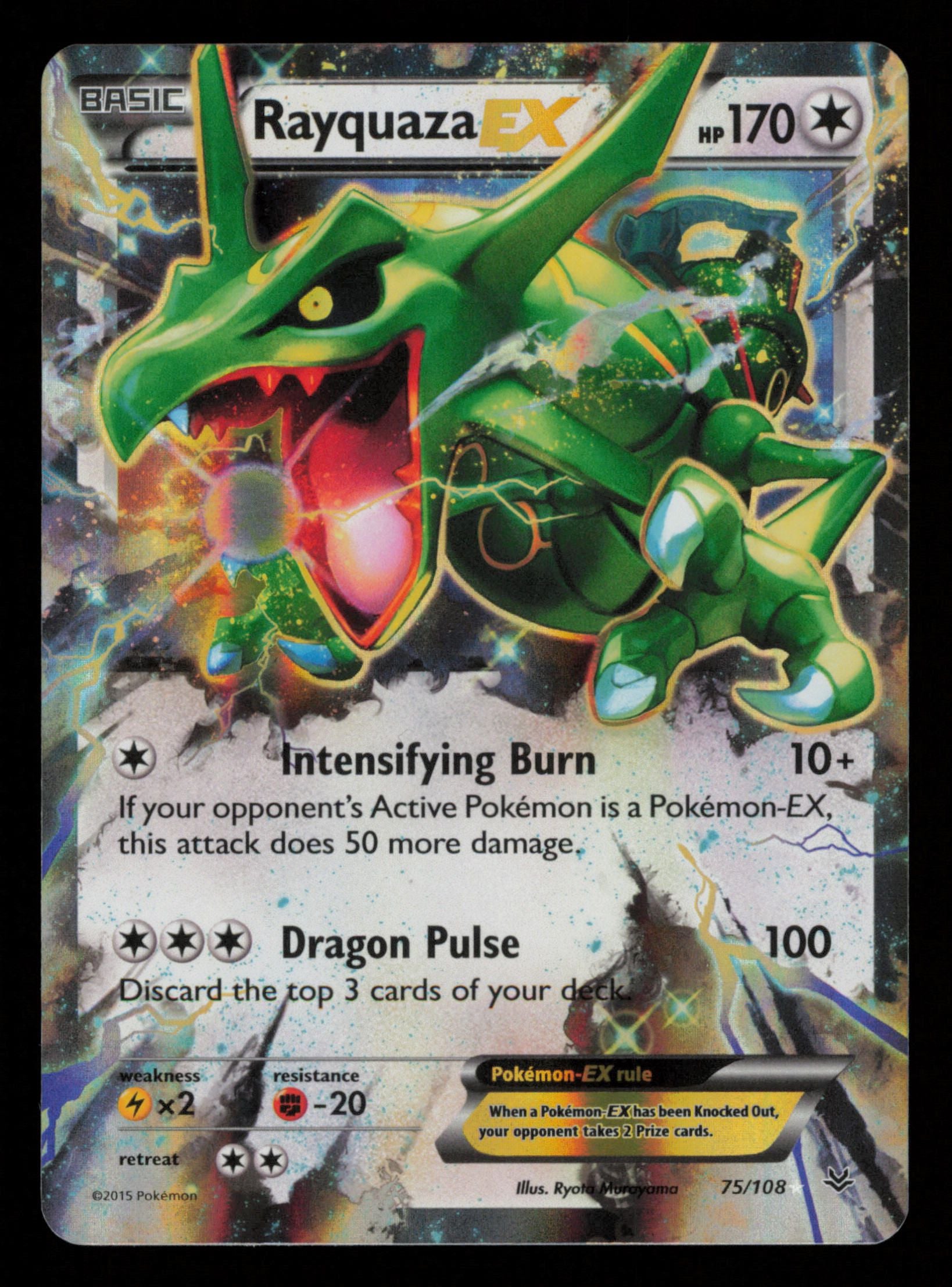 Rayquaza EX 75/108 Holo Rare EX Roaring Skies Pokemon