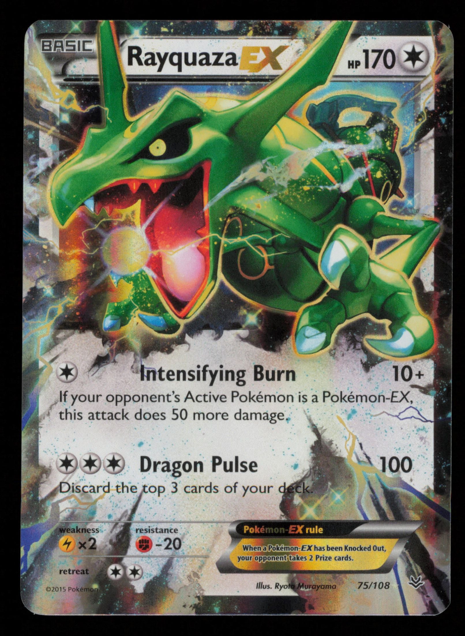 Rayquaza EX 75/108 Holo Rare EX Roaring Skies Pokemon