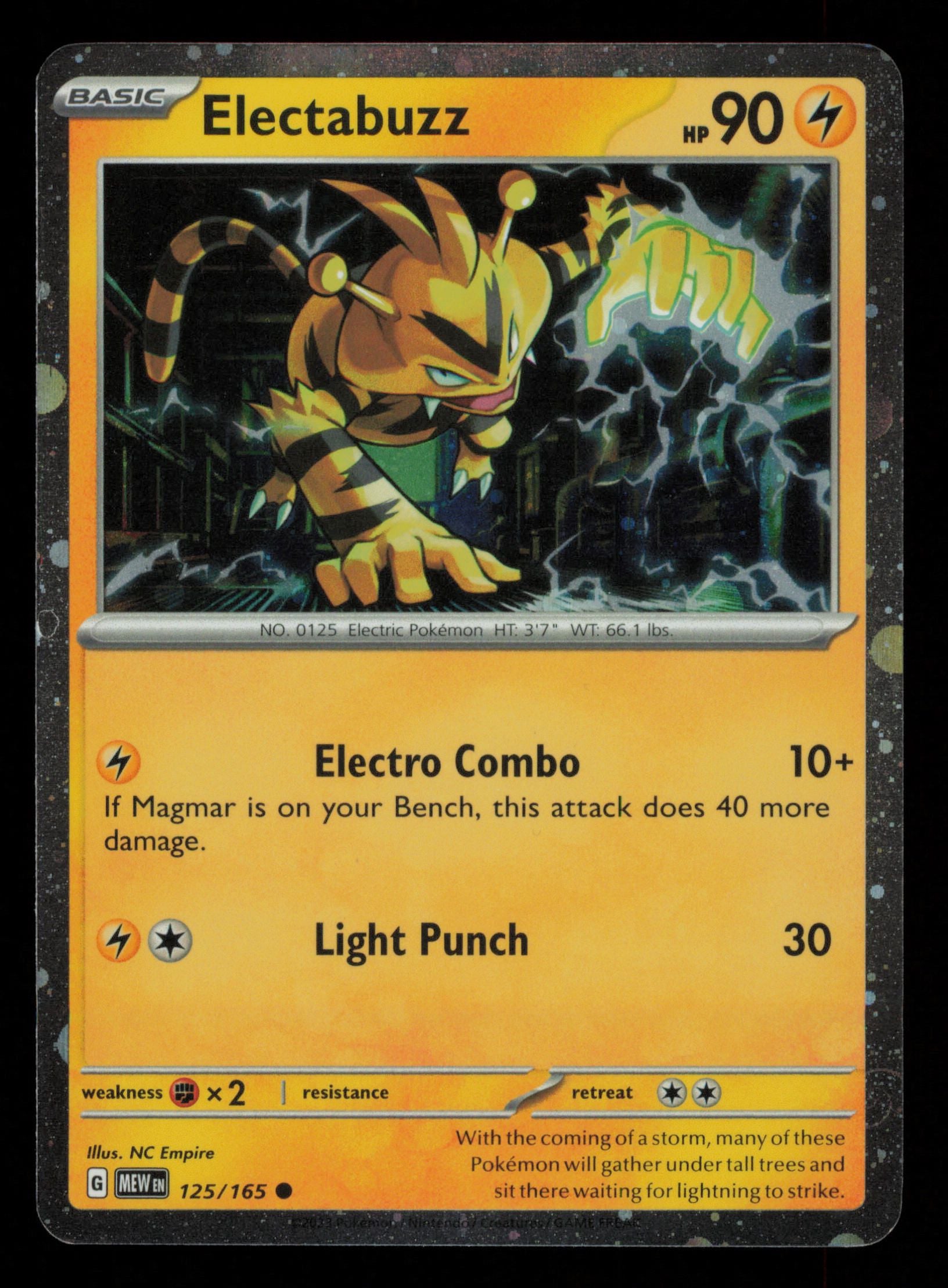 Electabuzz 125/165 Common 151 Cosmos Holo Pokemon