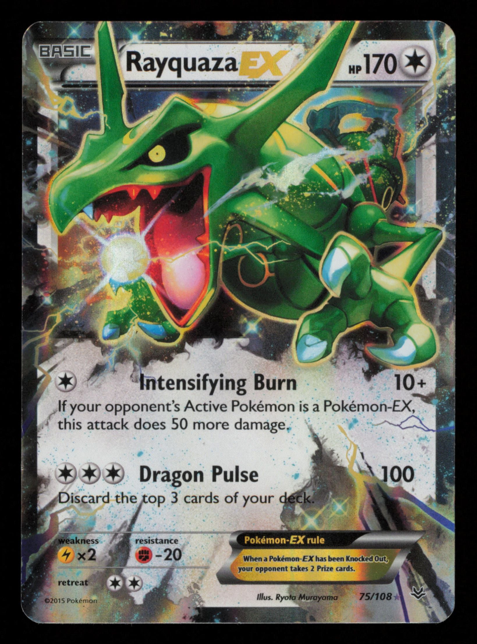 Rayquaza EX 75/108 Holo Rare EX Roaring Skies Pokemon