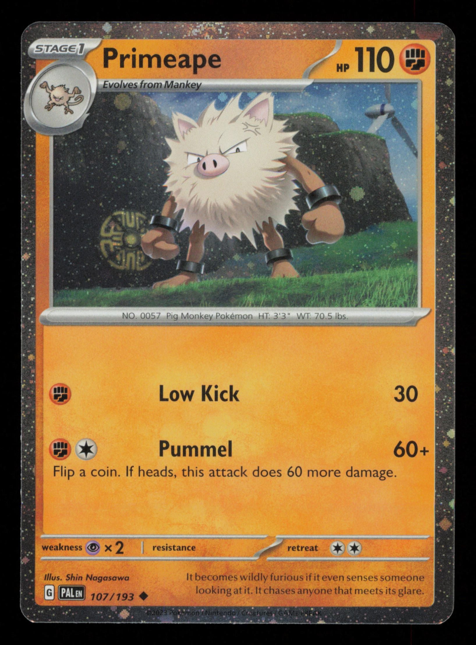 Primeape 107/193 Uncommon Paldea Evolved Cosmos Holo Pokemon