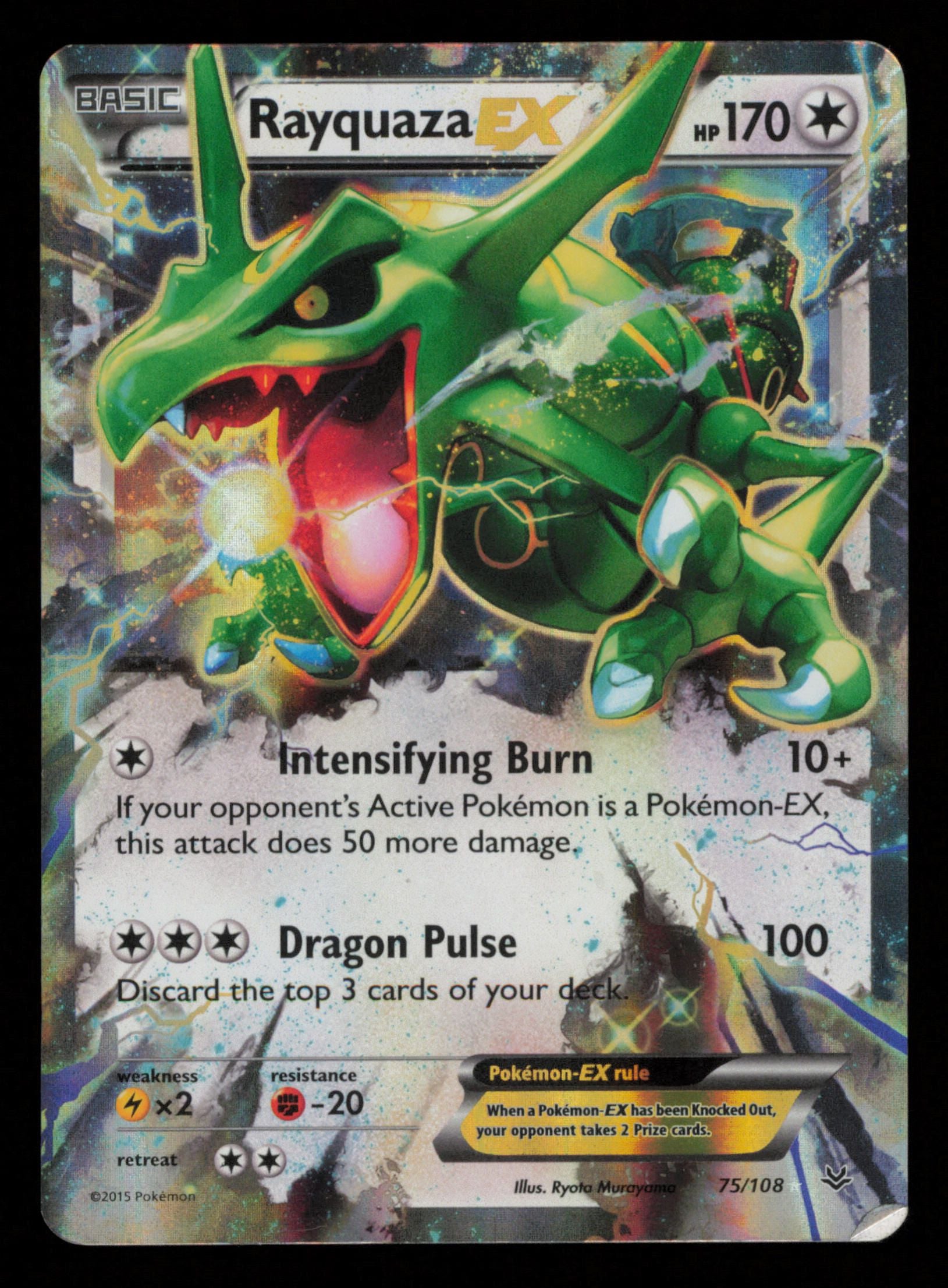 Rayquaza EX 75/108 Holo Rare EX Roaring Skies Pokemon