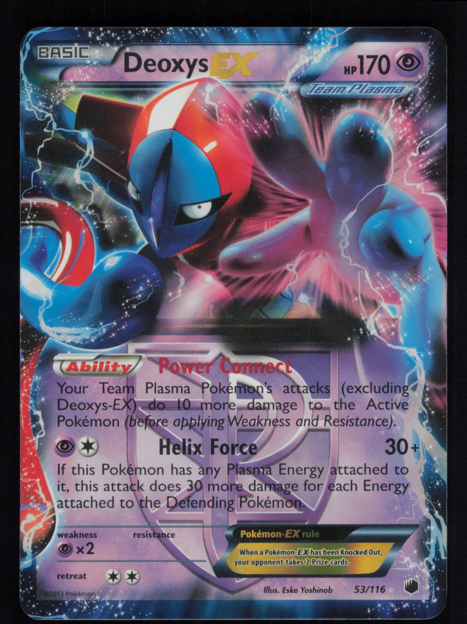 Deoxys EX 53/116 Holo Rare EX Plasma Freeze Pokemon