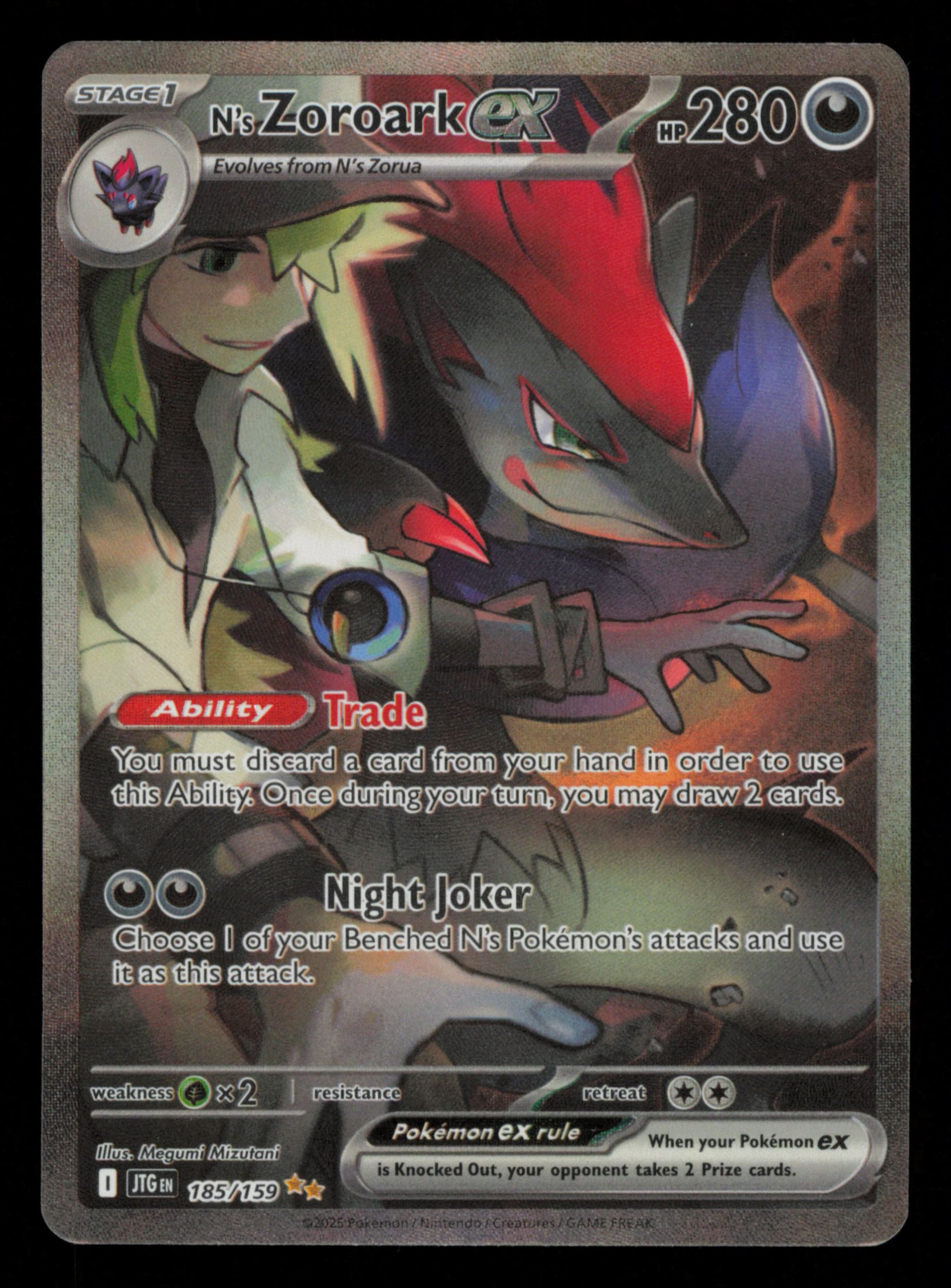 N's Zoroark ex 185/159 Special Illustration Rare Journey Together Pokemon