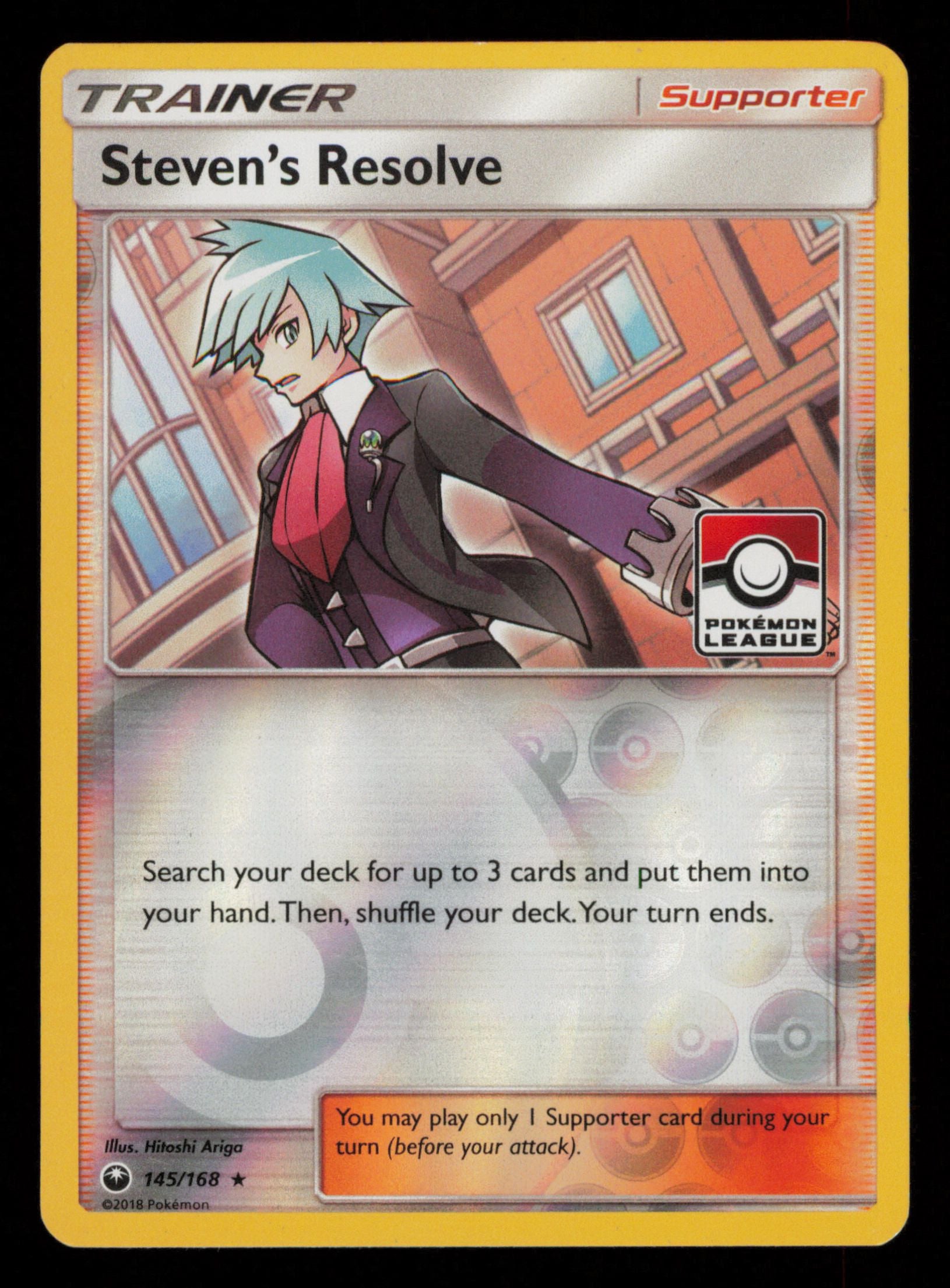 Steven's Resolve 145/168 Holo Rare Celestial Storm Championship Card Pokemon