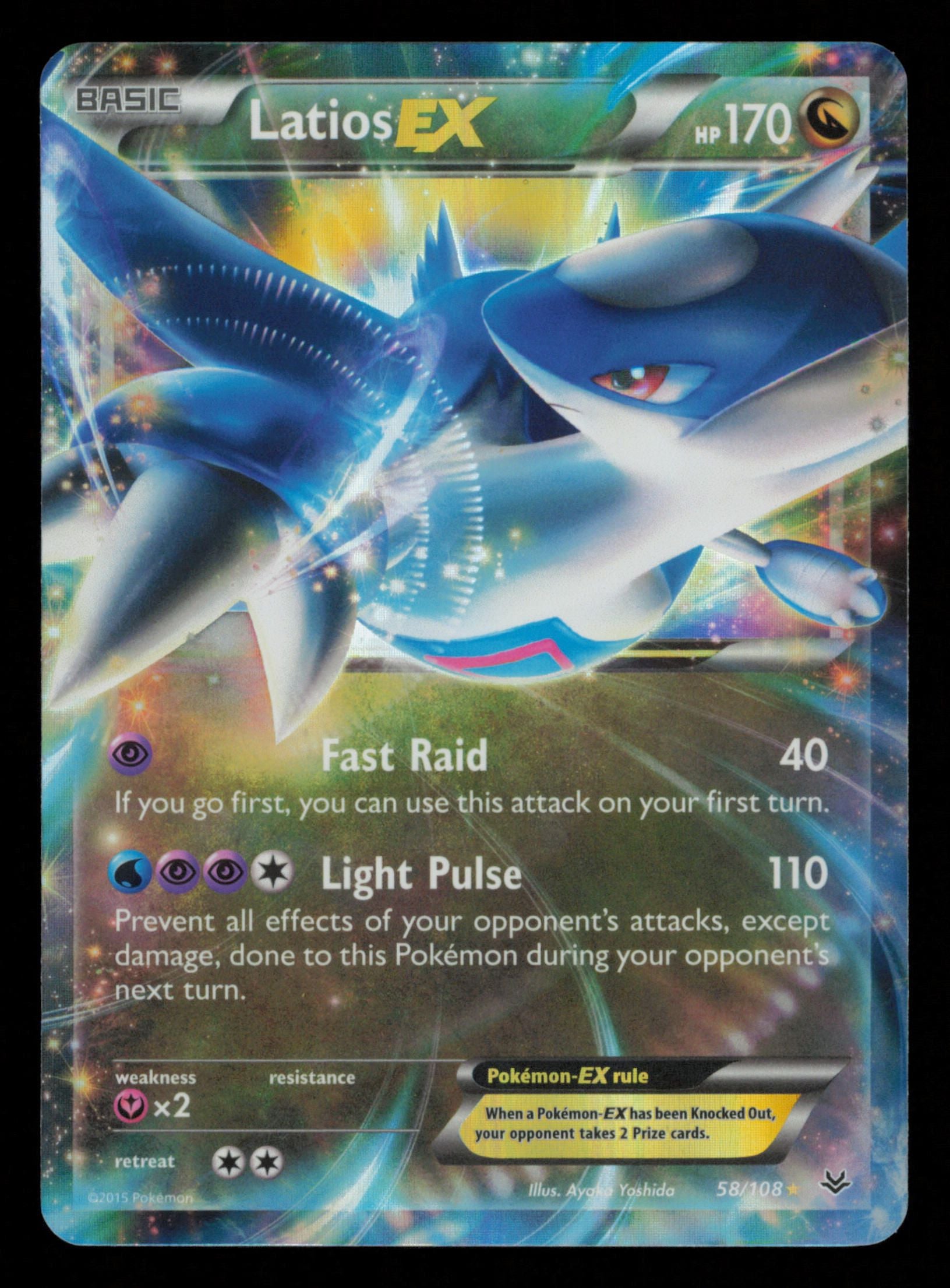 Latios EX 58/108 Holo Rare EX Roaring Skies Pokemon