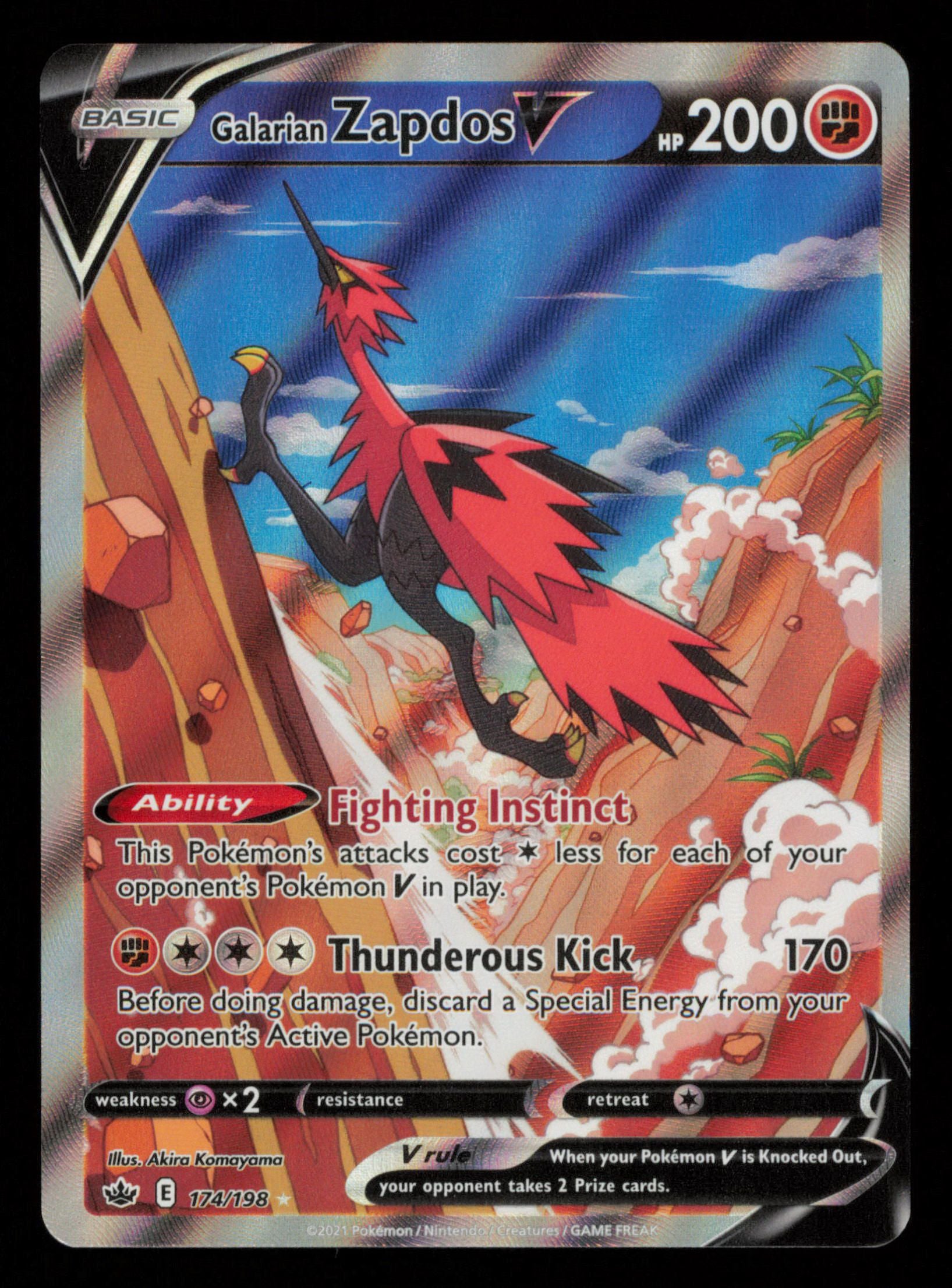 Galarian Zapdos V 174/198 Rare Ultra Chilling Reign Pokemon