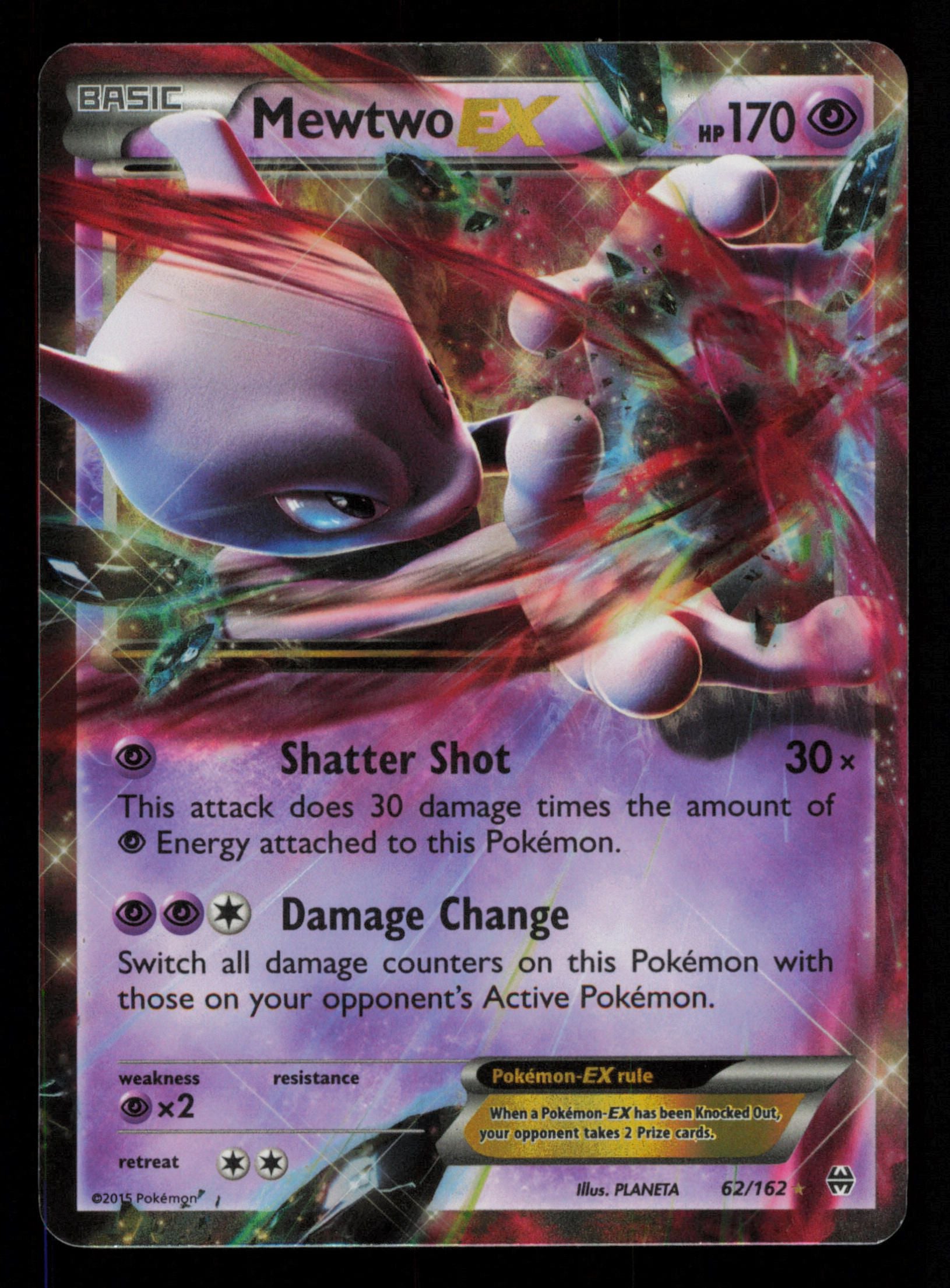 Mewtwo EX 62/162 Holo Rare EX BREAKthrough Pokemon