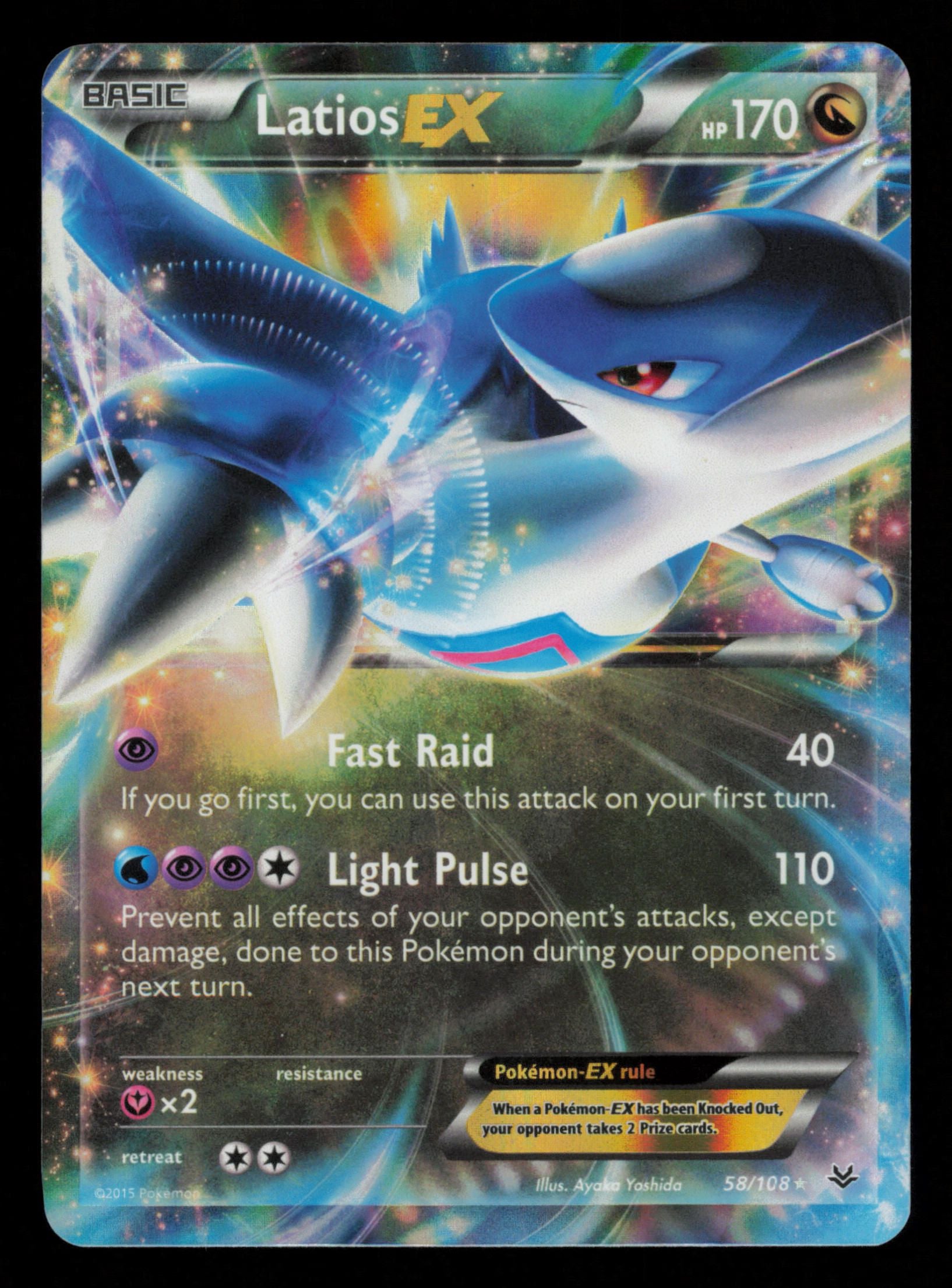 Latios EX 58/108 Holo Rare EX Roaring Skies Pokemon