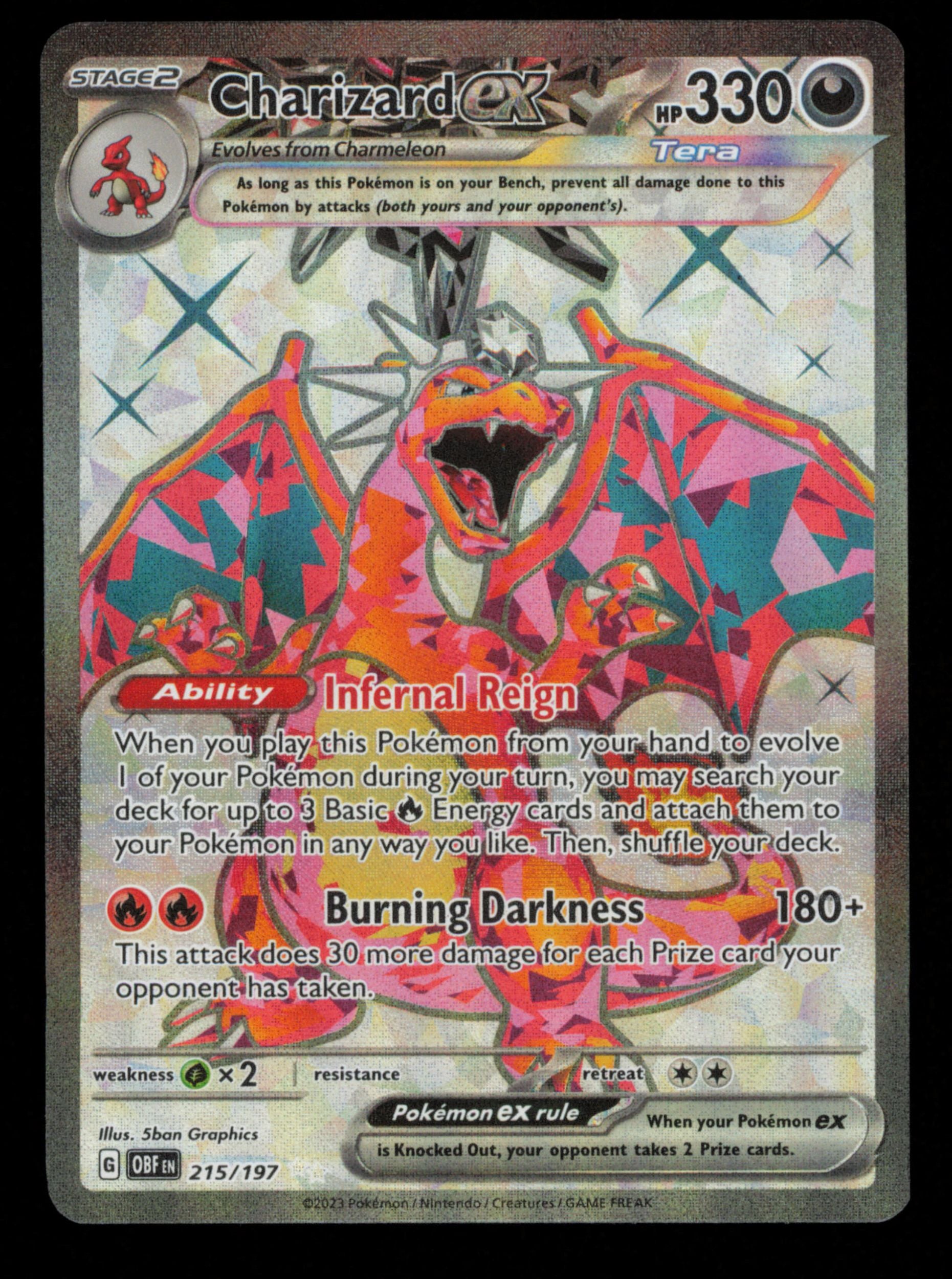 Charizard ex 215/197 Ultra Rare Obsidian Flames Pokemon
