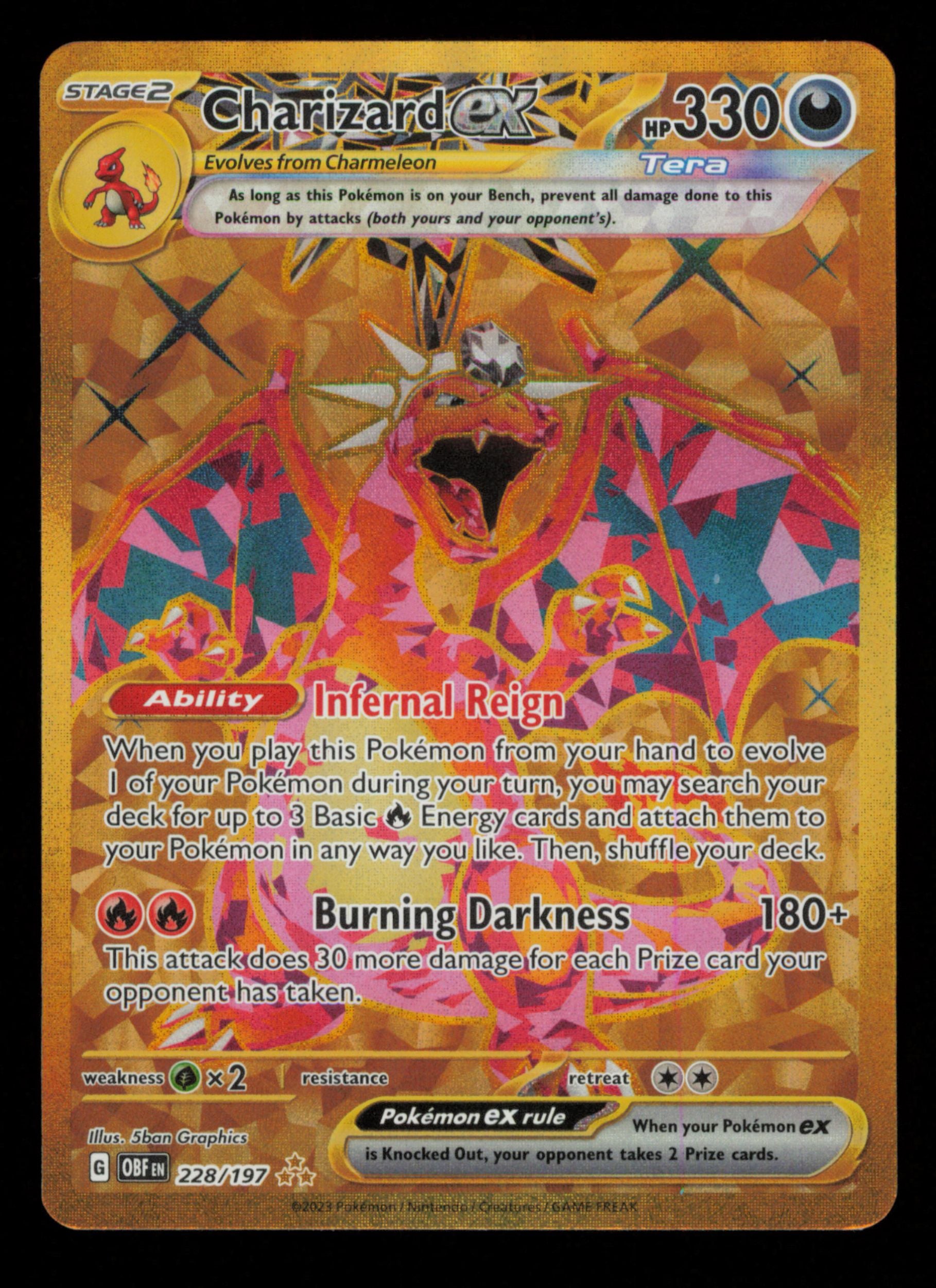 Charizard ex 228/197 Hyper Rare Obsidian Flames Pokemon