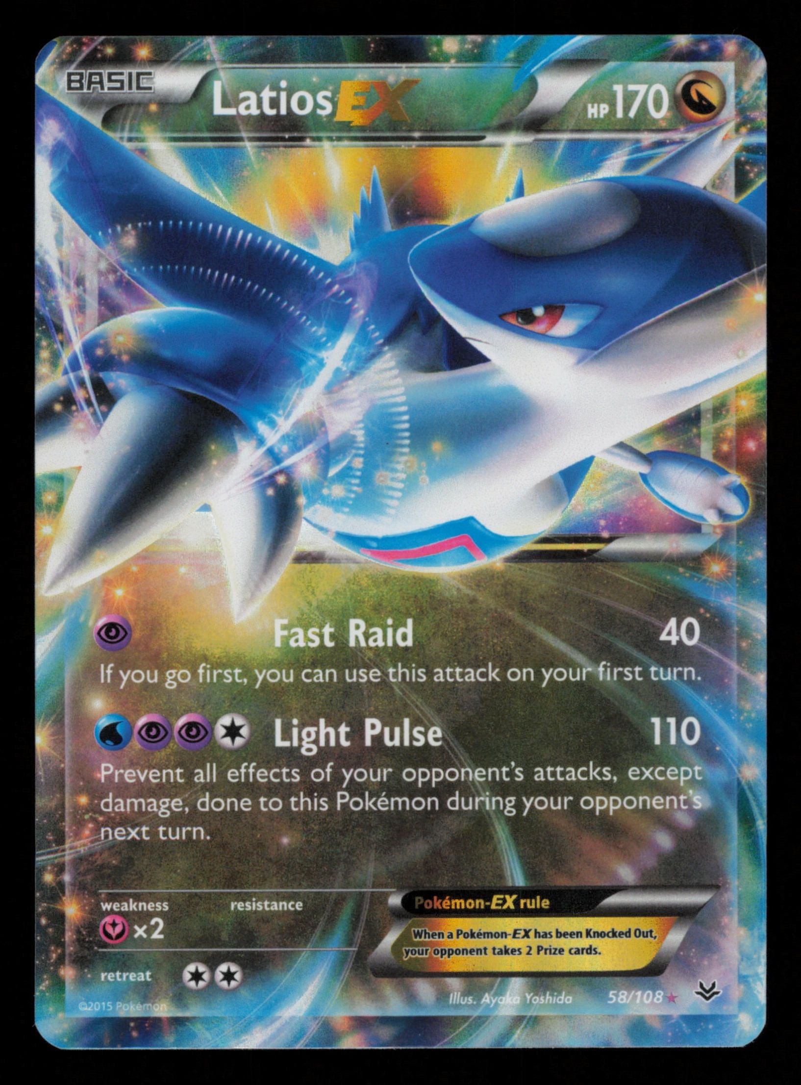 Latios EX 58/108 Holo Rare EX Roaring Skies Pokemon