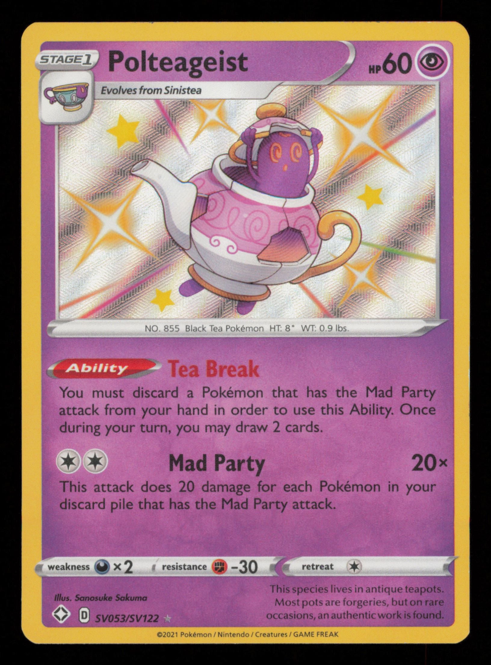 Polteageist SV053/SV122 Rare Shiny Shining Fates Shiny Vault Pokemon