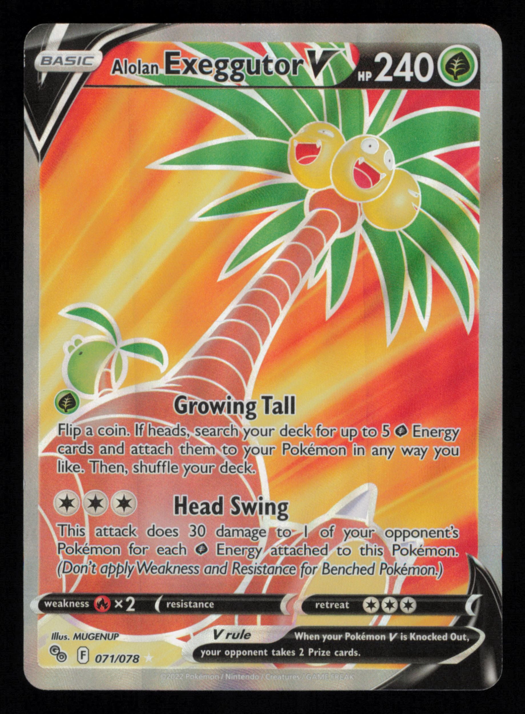 Alolan Exeggutor V 071/078 Rare Ultra Pokemon GO Pokemon
