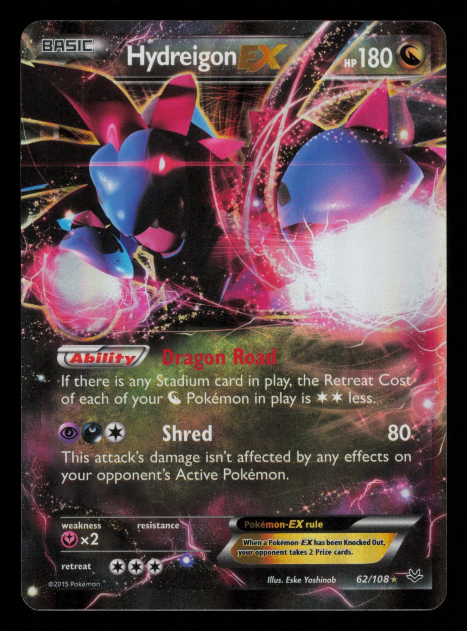 Hydreigon EX 62/108 Holo Rare EX Roaring Skies Pokemon
