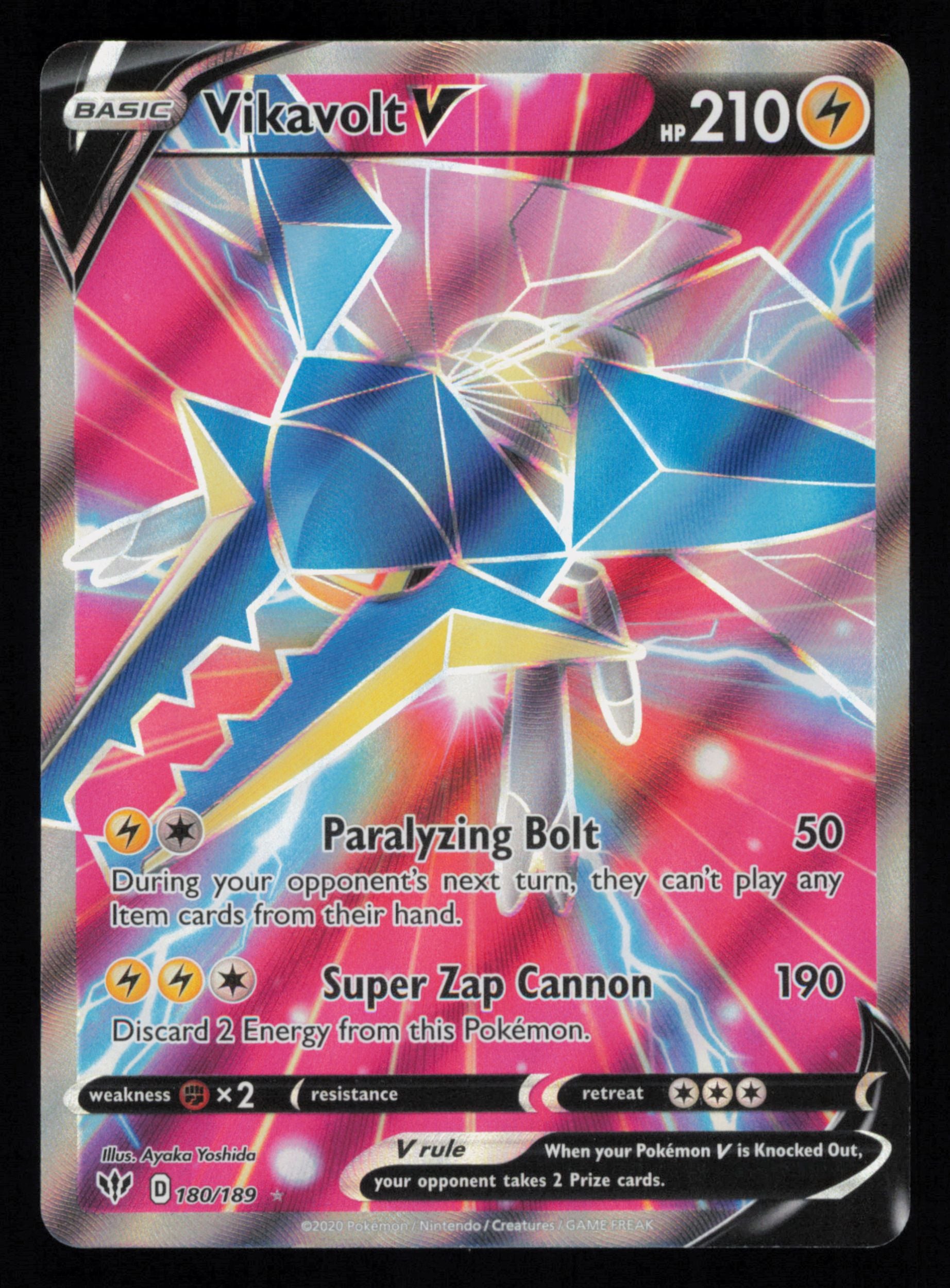 Vikavolt V 180/189 Rare Ultra Darkness Ablaze Pokemon