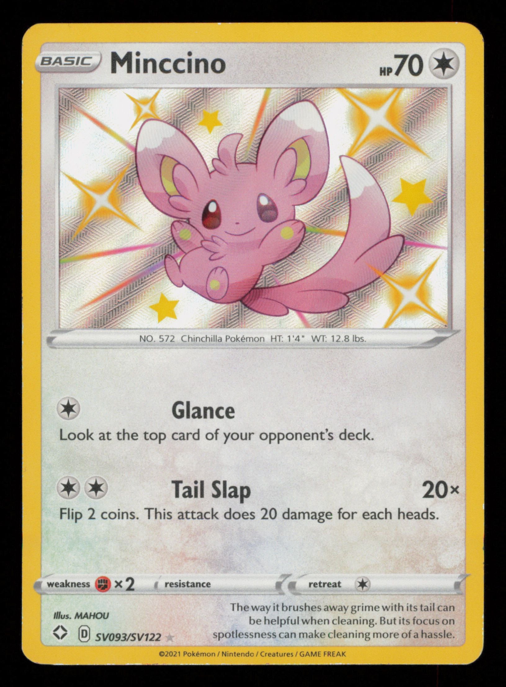 Minccino SV093/SV122 Rare Shiny Shining Fates Shiny Vault Pokemon