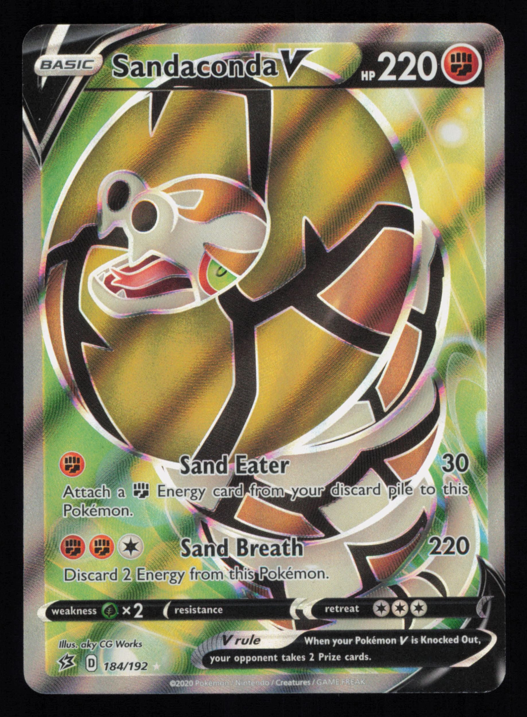 Sandaconda V 184/192 Rare Ultra Rebel Clash Pokemon
