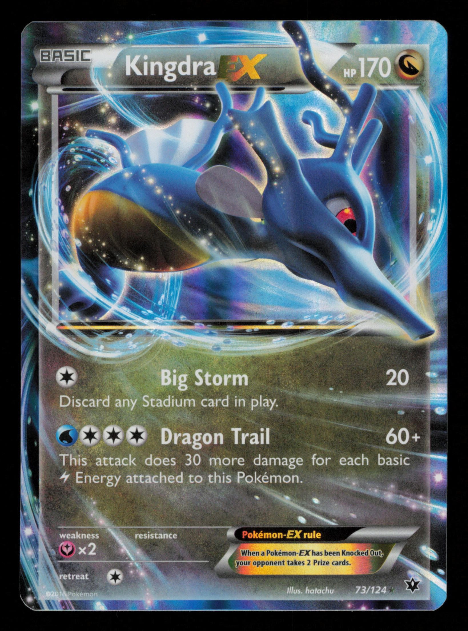 Kingdra EX 73/124 Holo Rare EX Fates Collide Pokemon