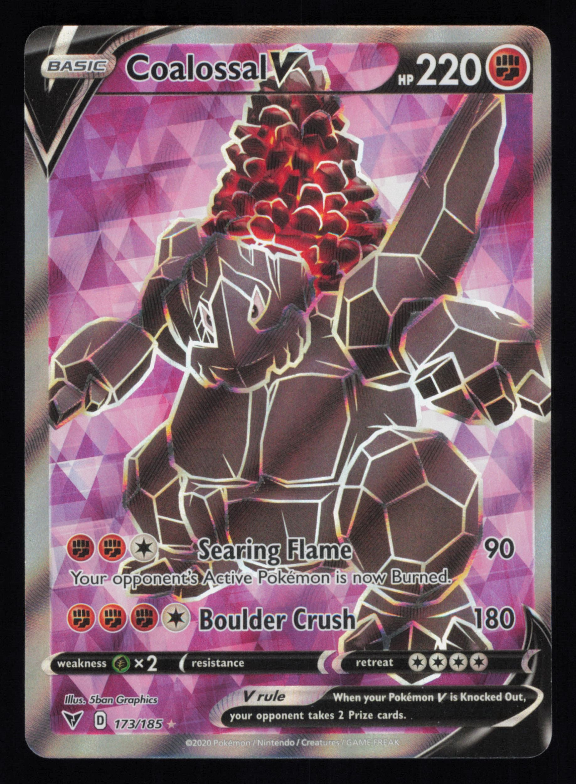 Coalossal V 173/185 Rare Ultra Vivid Voltage Pokemon